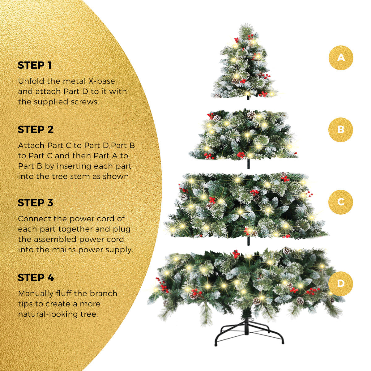 Tinseltown Christmas Tree 2.1m 7FT LED Xmas Trees Decoration 1400tips