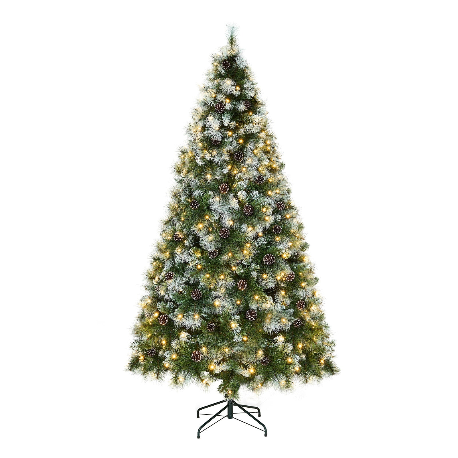 Tinseltown LED Christmas Tree 1.8M 6FT Pre-lit Light 8 Flash Modes Pine Cones