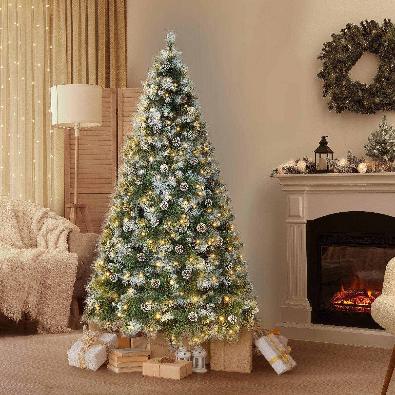 Tinseltown LED Christmas Tree 1.8M/2.1M Pre-lit Light 8 Flash Modes Pine Cones - Sunyee