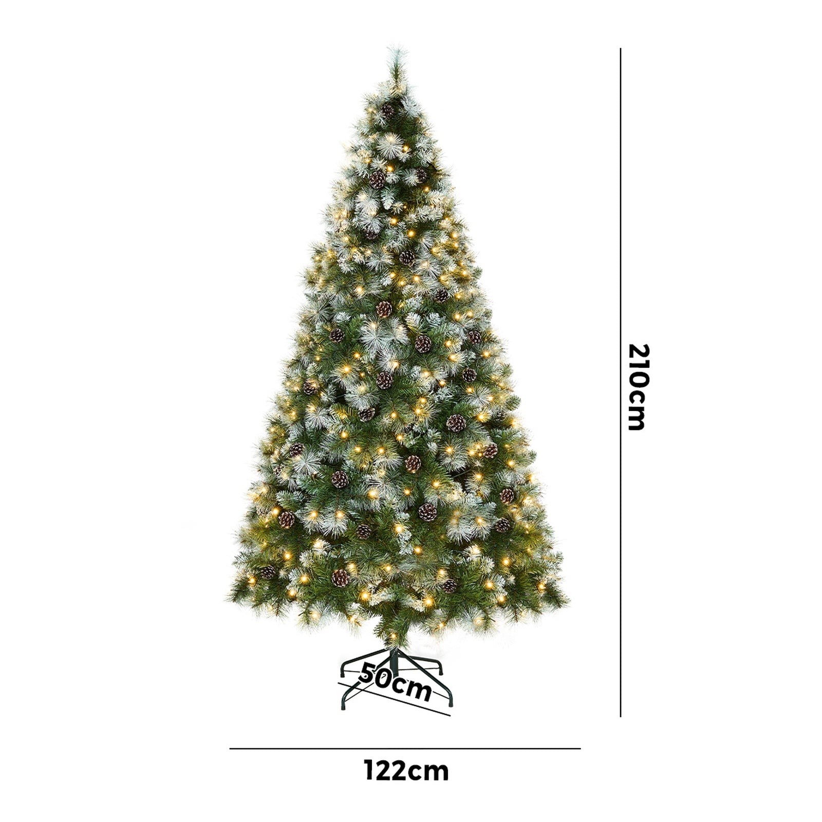 Tinseltown LED Christmas Tree 2.1M 7FT Pre-lit Light 8 Flash Modes Pine Cones