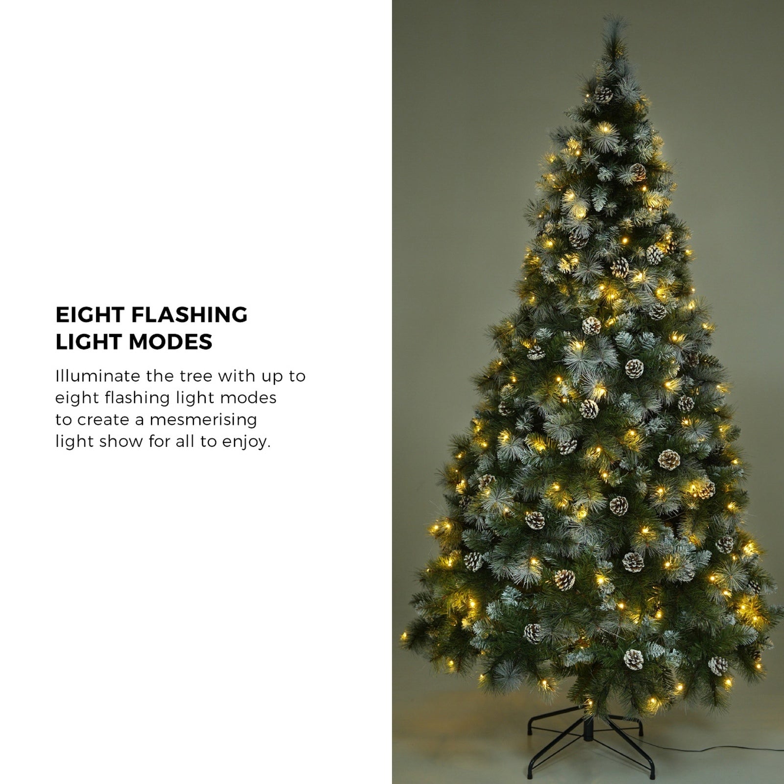 Tinseltown LED Christmas Tree 1.8M/2.1M Pre-lit Light 8 Flash Modes Pine Cones - Sunyee