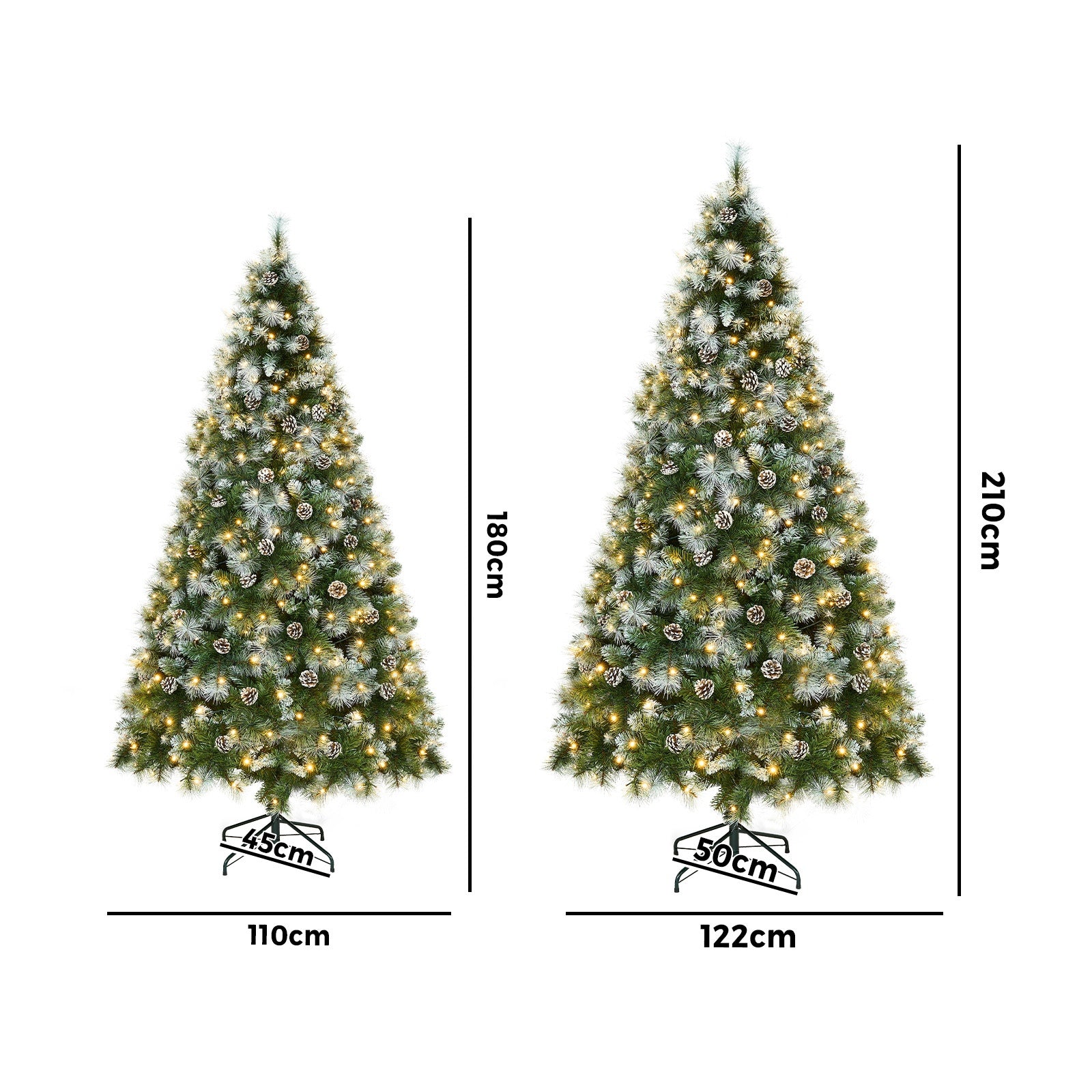 Tinseltown LED Christmas Tree 1.8M/2.1M Pre-lit Light 8 Flash Modes Pine Cones - Sunyee
