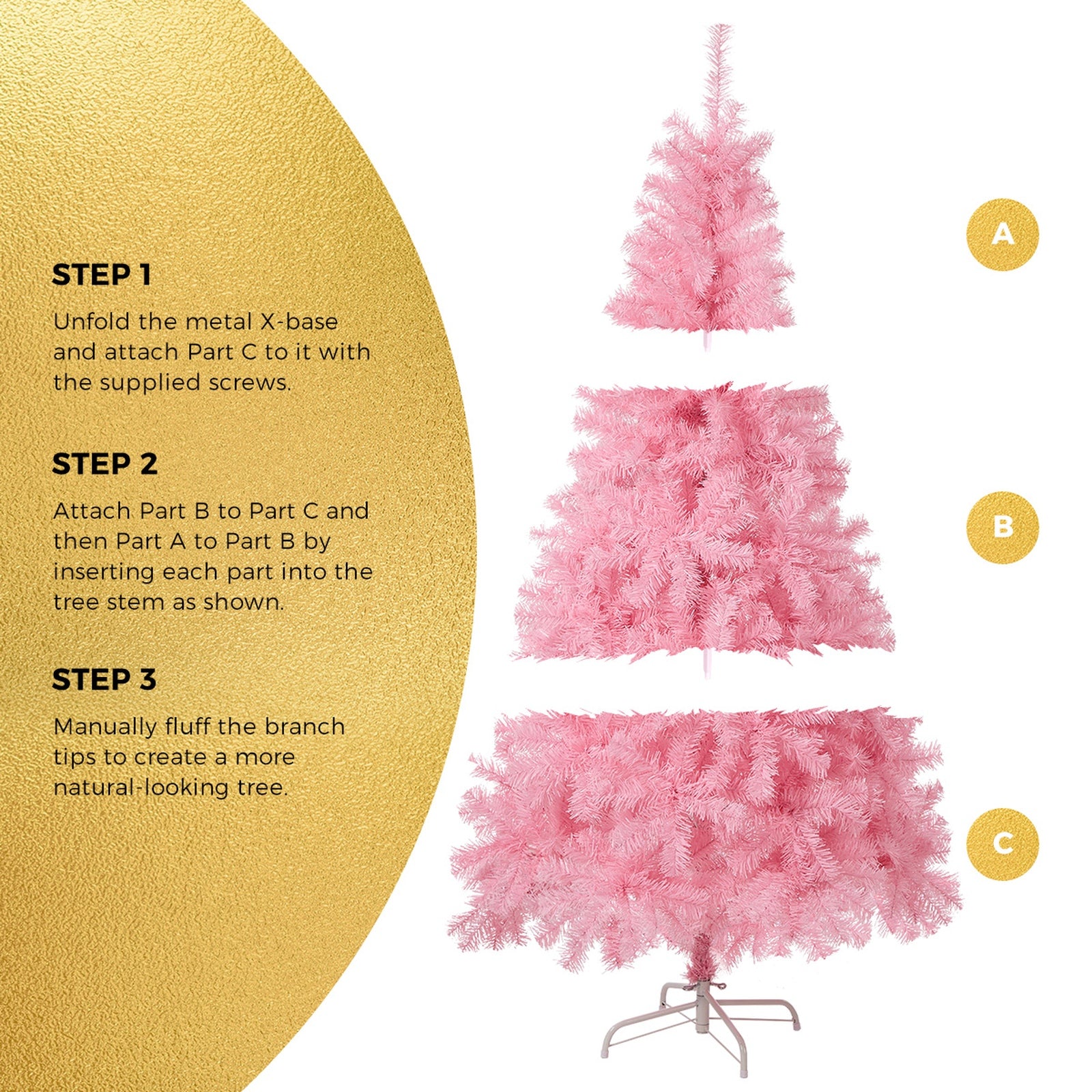 Tinseltown Pink Christmas Tree 6FT 1.8M Artificial Home Garden Party Decoration