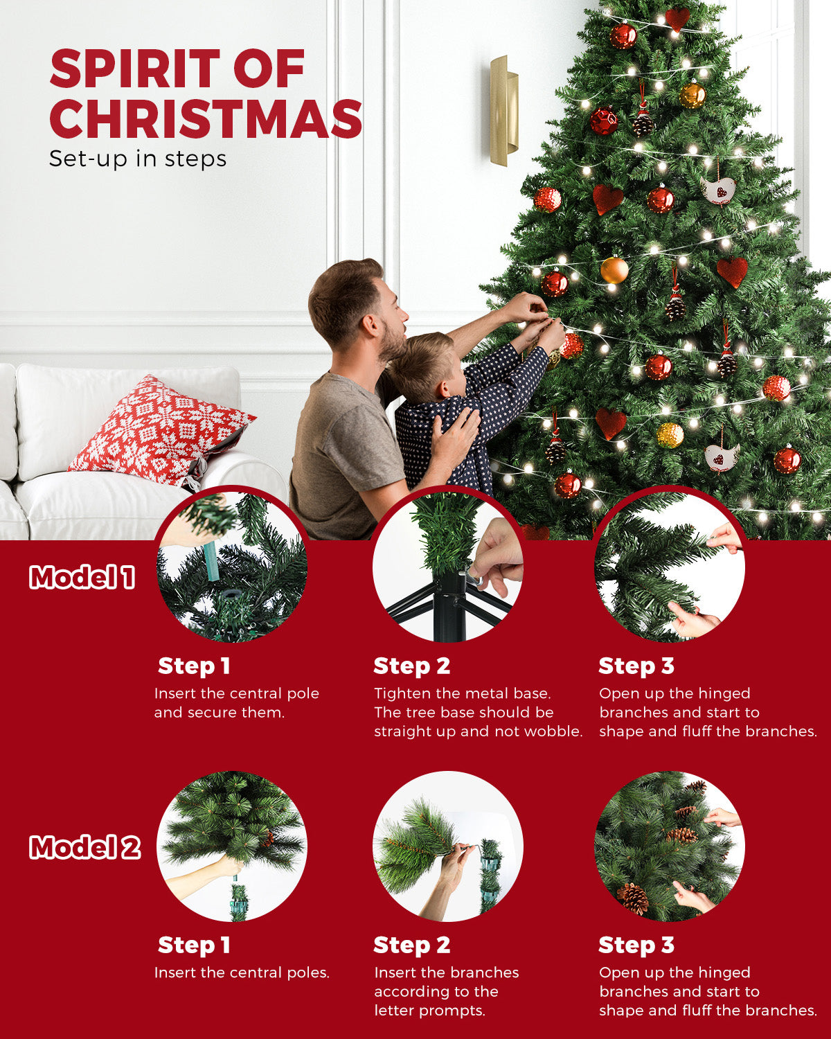 Christmas Tree Xmas Decorations 1.8/2.1M Home Decor Green Artificial Pine Cones - Sunyee