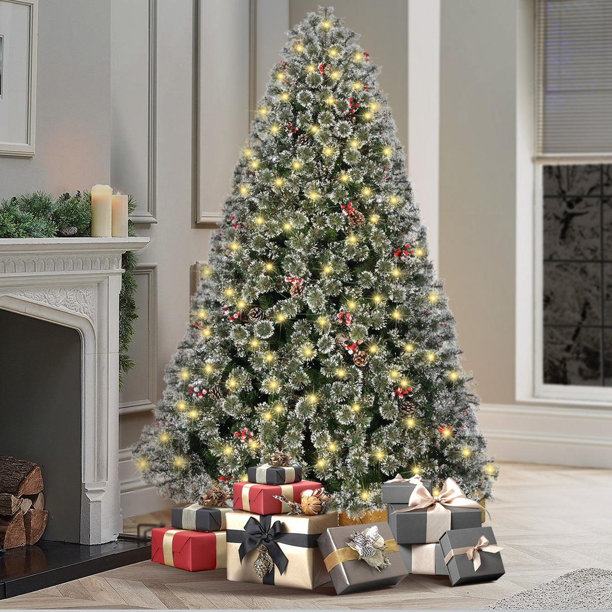 Mazam Christmas Tree 2.1m 7FT Xmas Decoration Home Decor with LED Light - Sunyee