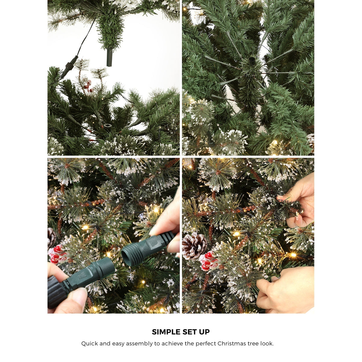 Mazam Christmas Tree 2.1m 7FT Xmas Decoration Home Decor with LED Light - Sunyee