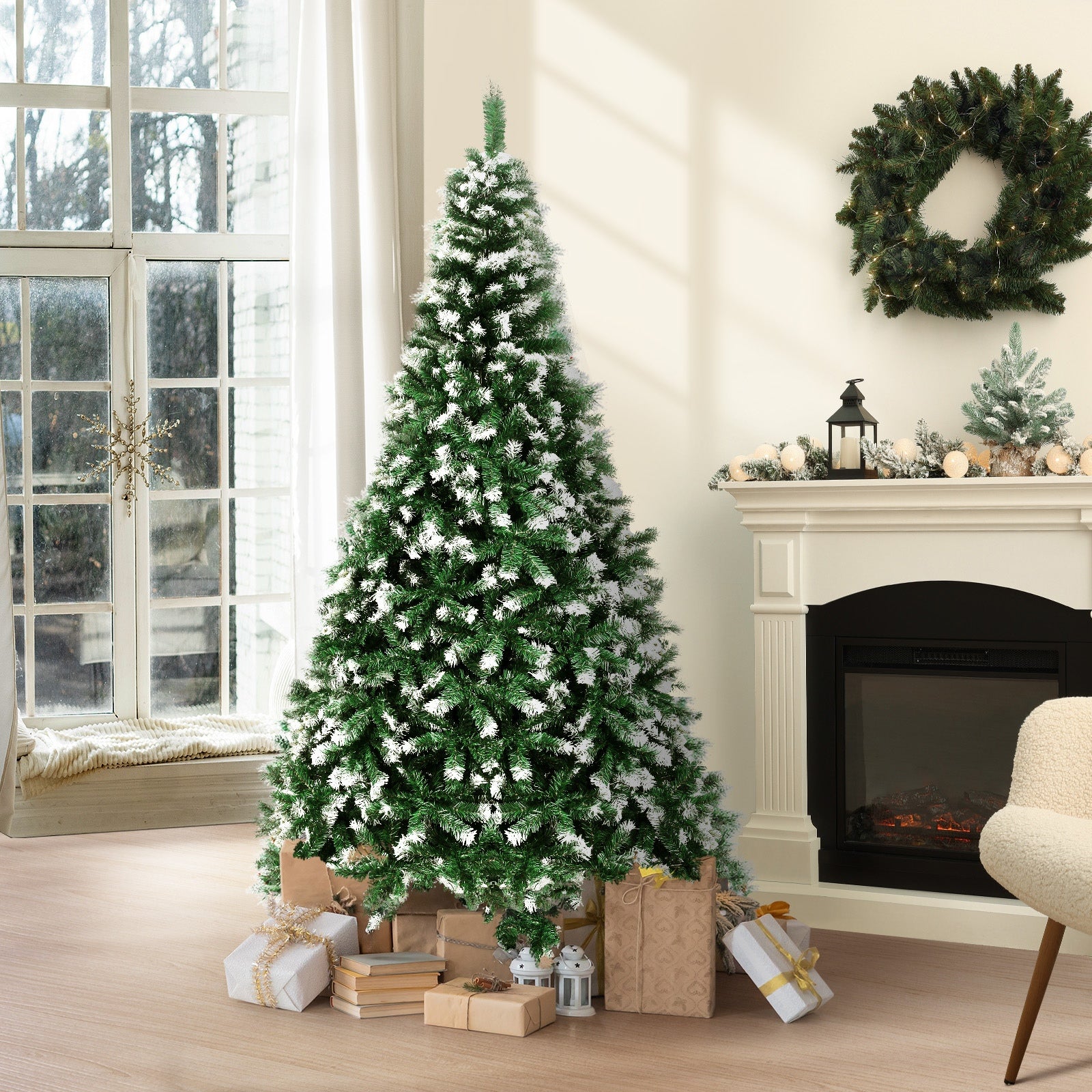 Tinseltown Christmas Tree 1.8M 6FT Xmas Trees Snowy Decorations Green 830 Tips - Sunyee