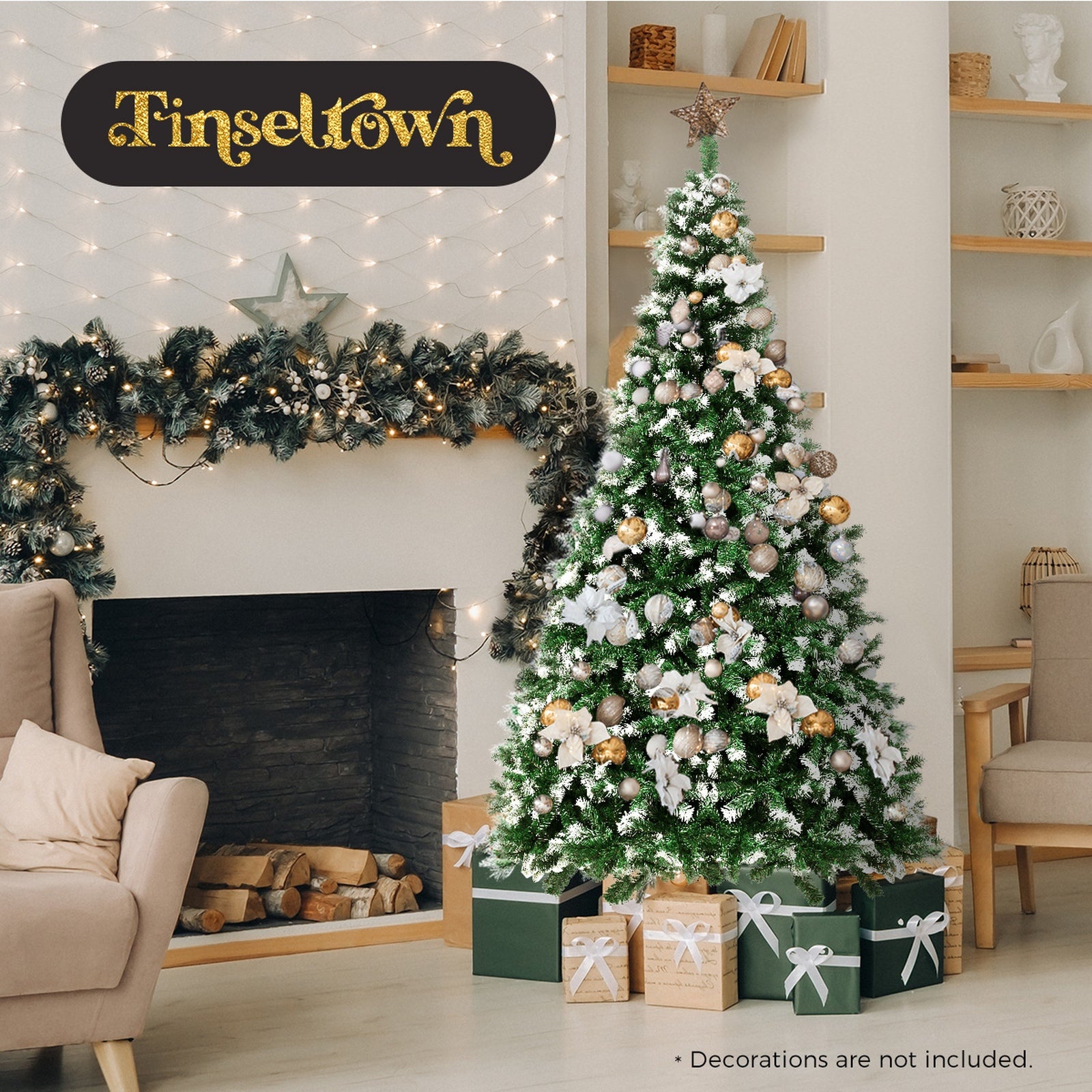 Tinseltown Christmas Tree 1.8M 6FT Xmas Trees Snowy Decorations Green 830 Tips - Sunyee