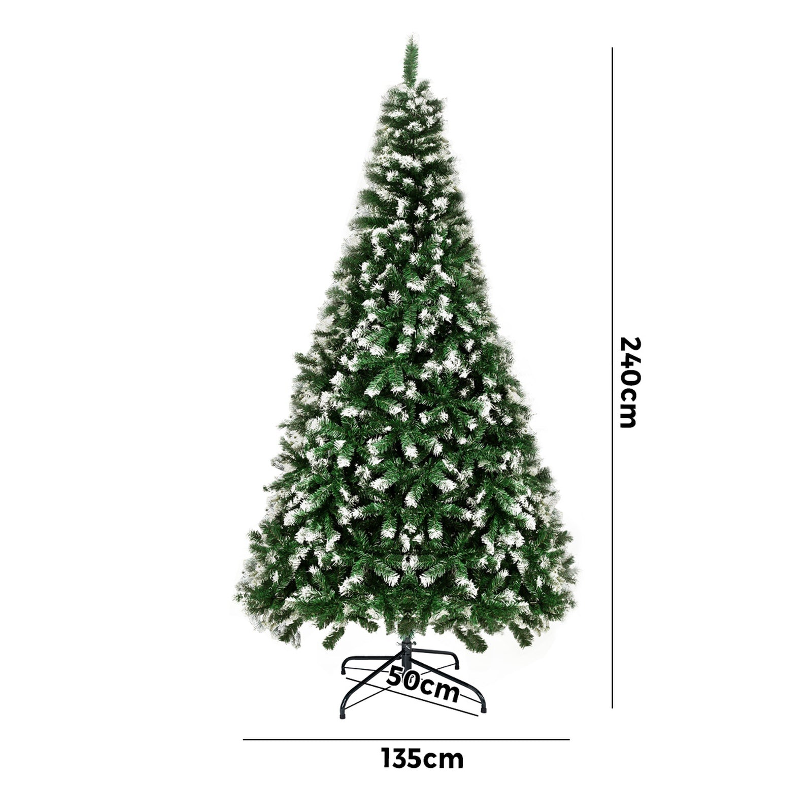 Tinseltown Christmas Tree 2.4M 8FT Xmas Trees Snowy Decorations Green 1480 Tips - Sunyee