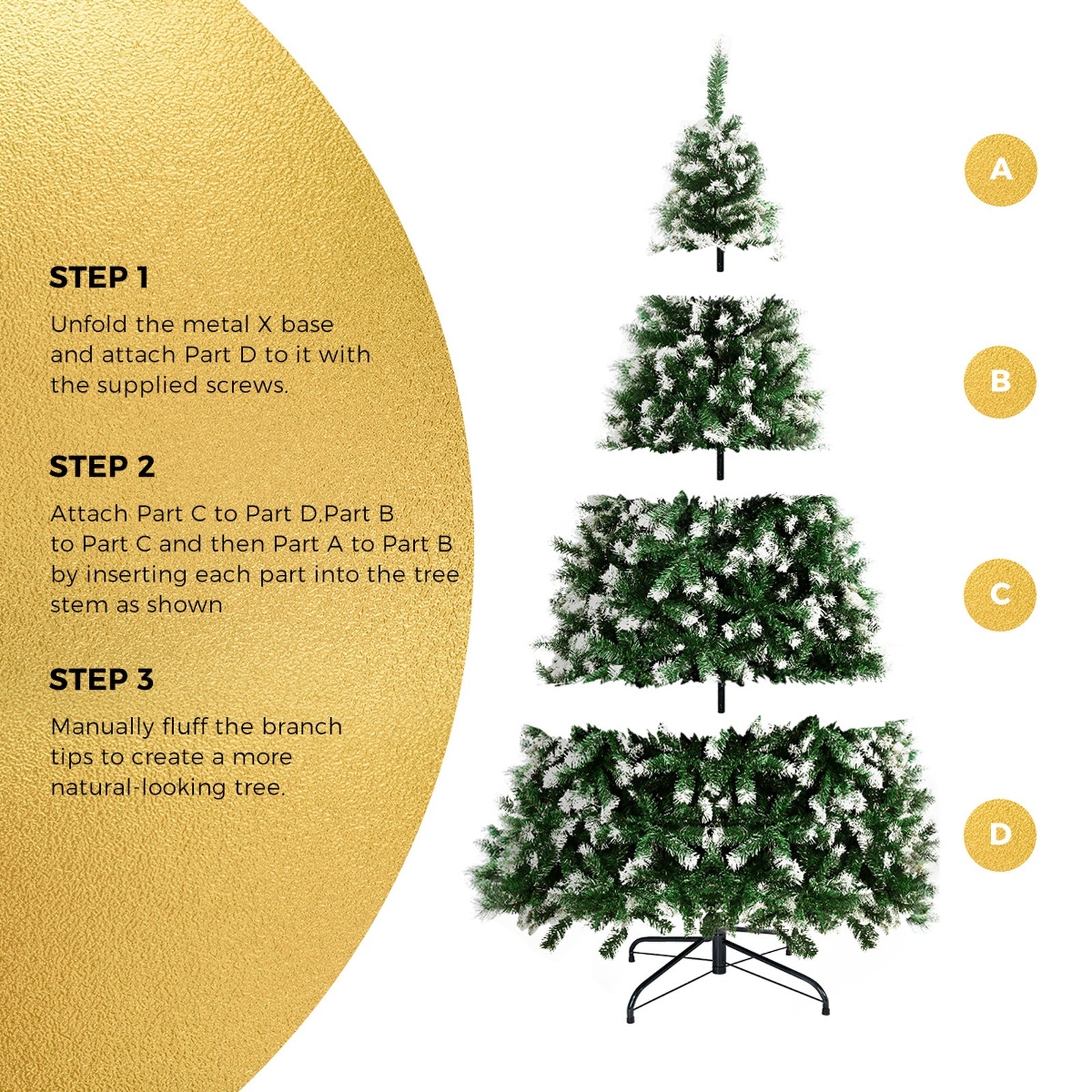 Tinseltown Christmas Tree 2.4M 8FT Xmas Trees Snowy Decorations Green 1400 Tips - Sunyee