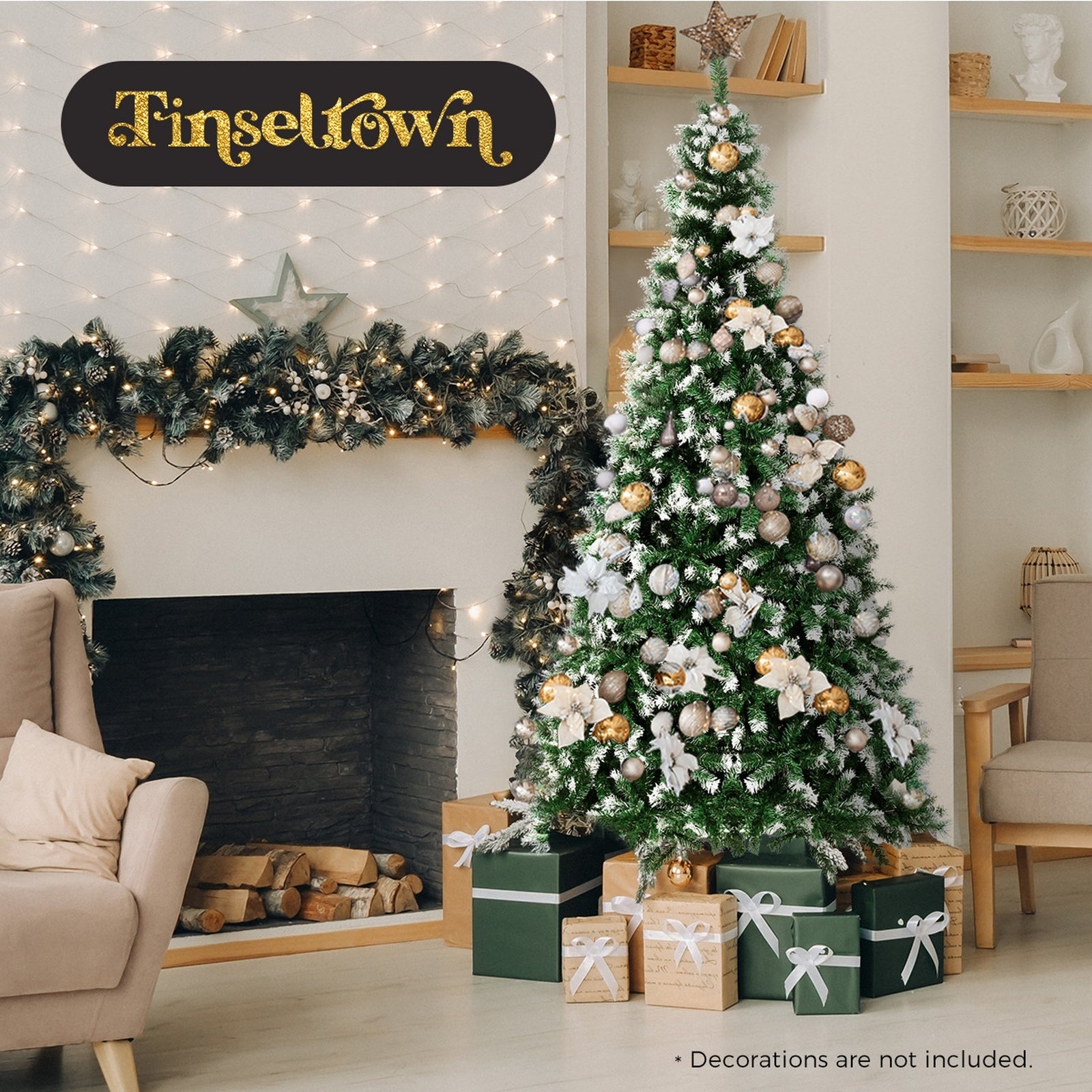 Tinseltown Christmas Tree 2.4M 8FT Xmas Trees Snowy Decorations Green 1400 Tips - Sunyee