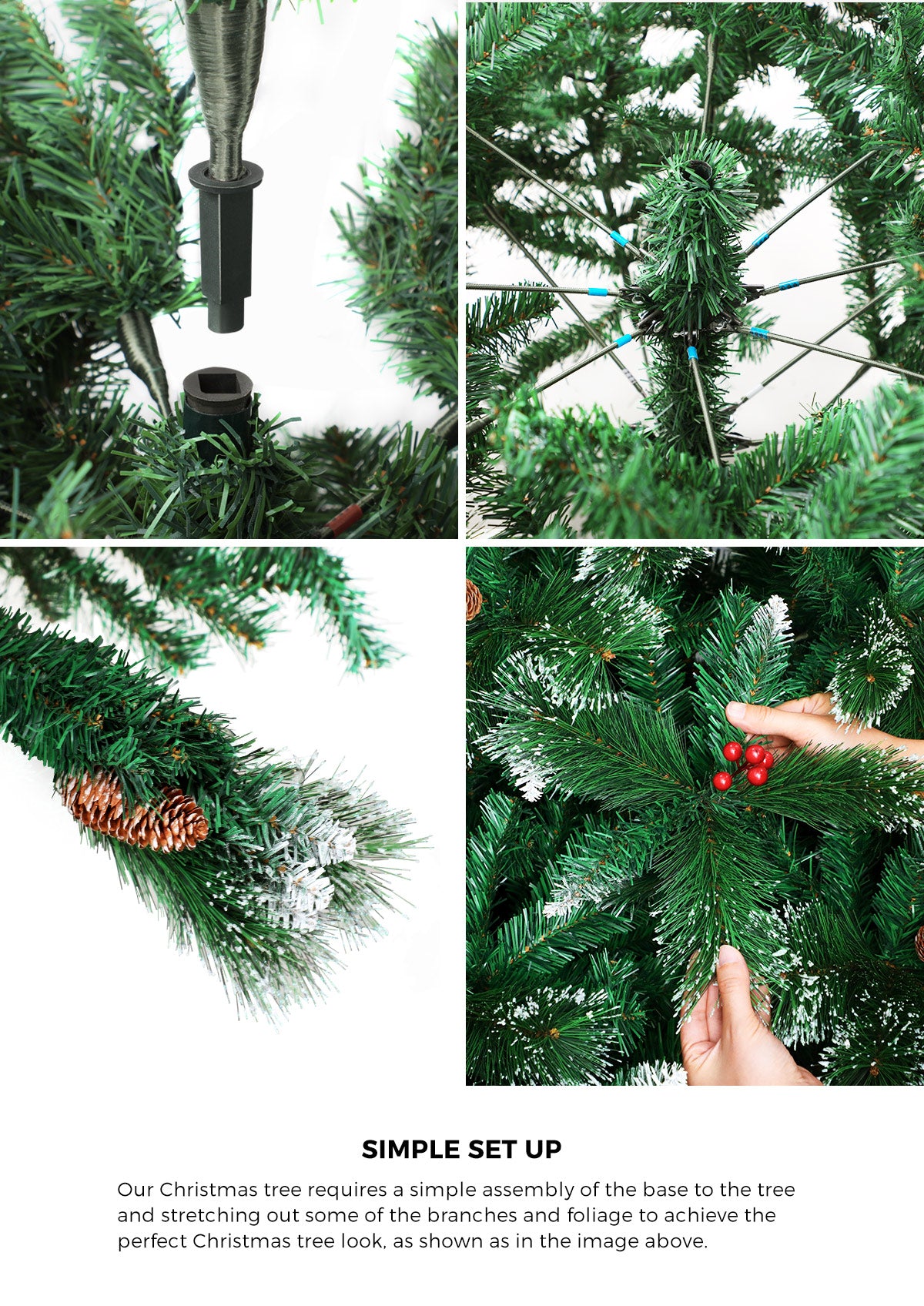 Mazam Christmas Tree 2.1M 7FT Xmas Trees Green with Ornaments Decorations - Sunyee