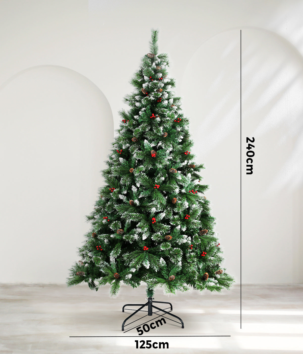 Mazam Christmas Tree 2.4M 8FT Xmas Trees Green with Ornaments Decorations - Sunyee