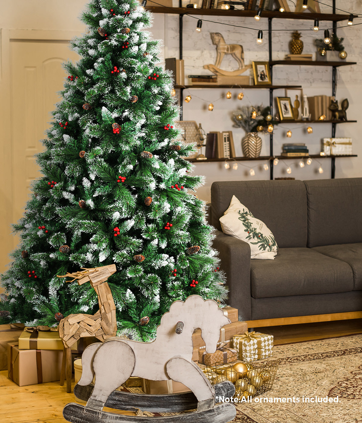 Mazam Christmas Tree 1.8M/2.1M/2.4M Xmas Trees Green with Ornaments Decorations - Sunyee