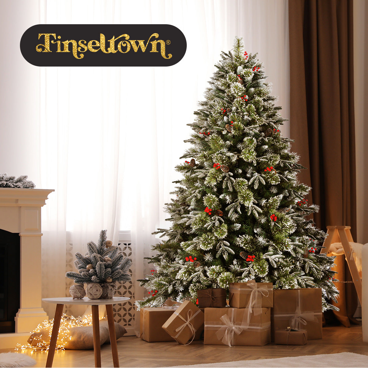 Tinseltown LED Christmas Tree 1.8M 6FT Xmas Trees Decorations Green White 790 Tips