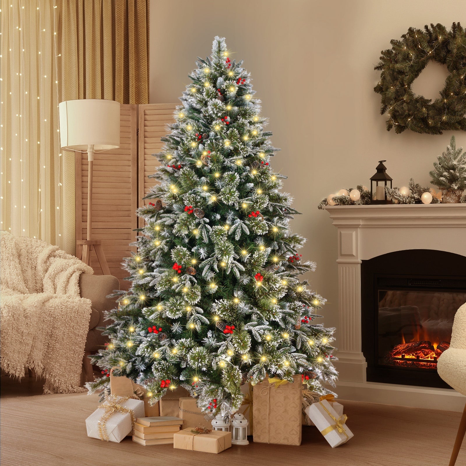 Tinseltown LED Christmas Tree 1.8M 6FT Xmas Trees Decorations Green White 790 Tips - Sunyee