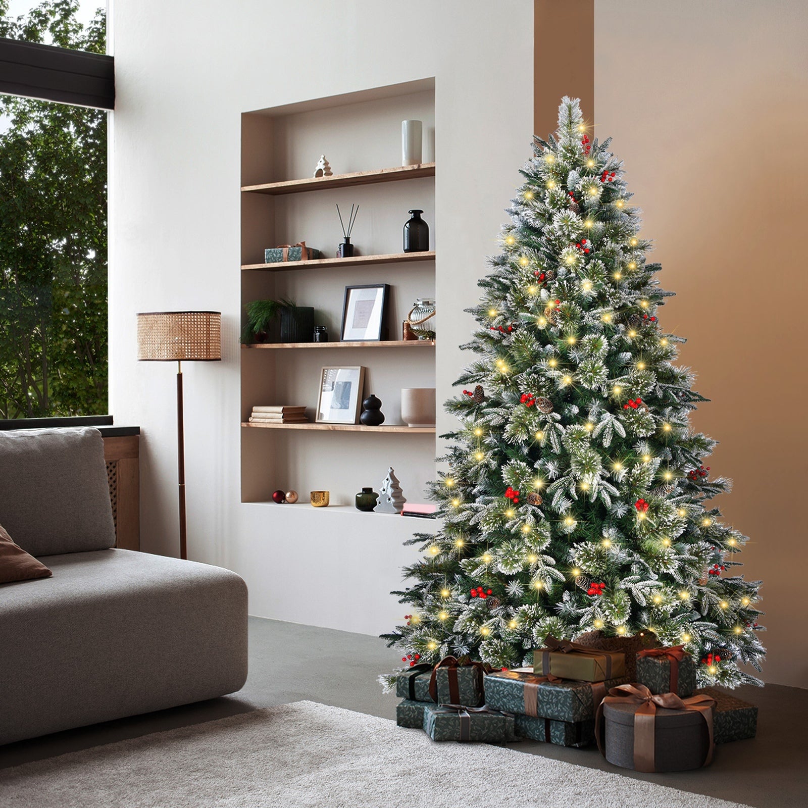 Tinseltown LED Christmas Tree 1.8M 6FT Xmas Trees Decorations Green White 790 Tips - Sunyee