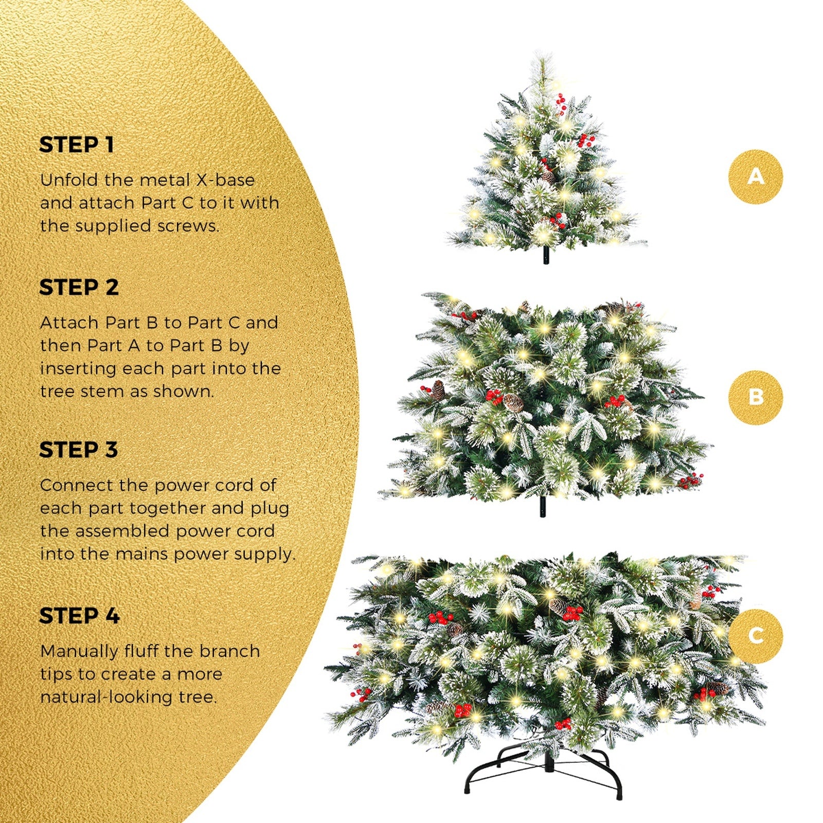 Tinseltown LED Christmas Tree 1.8M 6FT Xmas Trees Decorations Green White 790 Tips - Sunyee