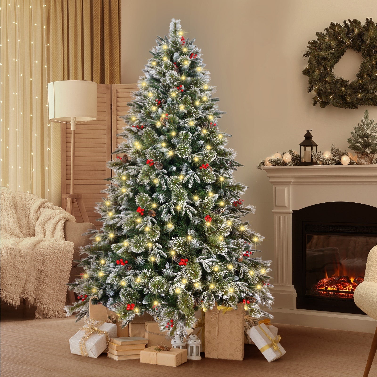 Tinseltown LED Christmas Tree 6FT/7FT Xmas Trees Decorations Green White - Sunyee