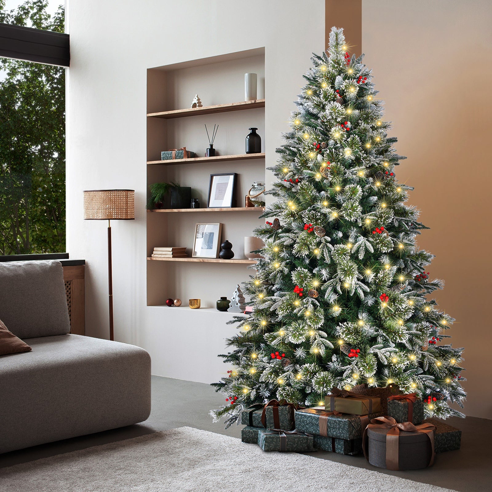 Tinseltown LED Christmas Tree 6FT/7FT Xmas Trees Decorations Green White - Sunyee