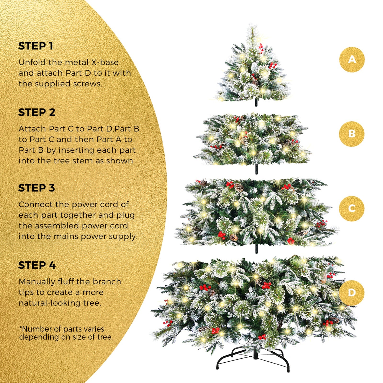 Tinseltown LED Christmas Tree 6FT/7FT Xmas Trees Decorations Green White - Sunyee