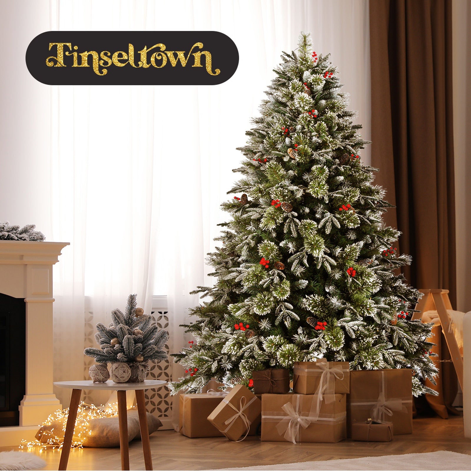 Tinseltown LED Christmas Tree 6FT/7FT Xmas Trees Decorations Green White - Sunyee