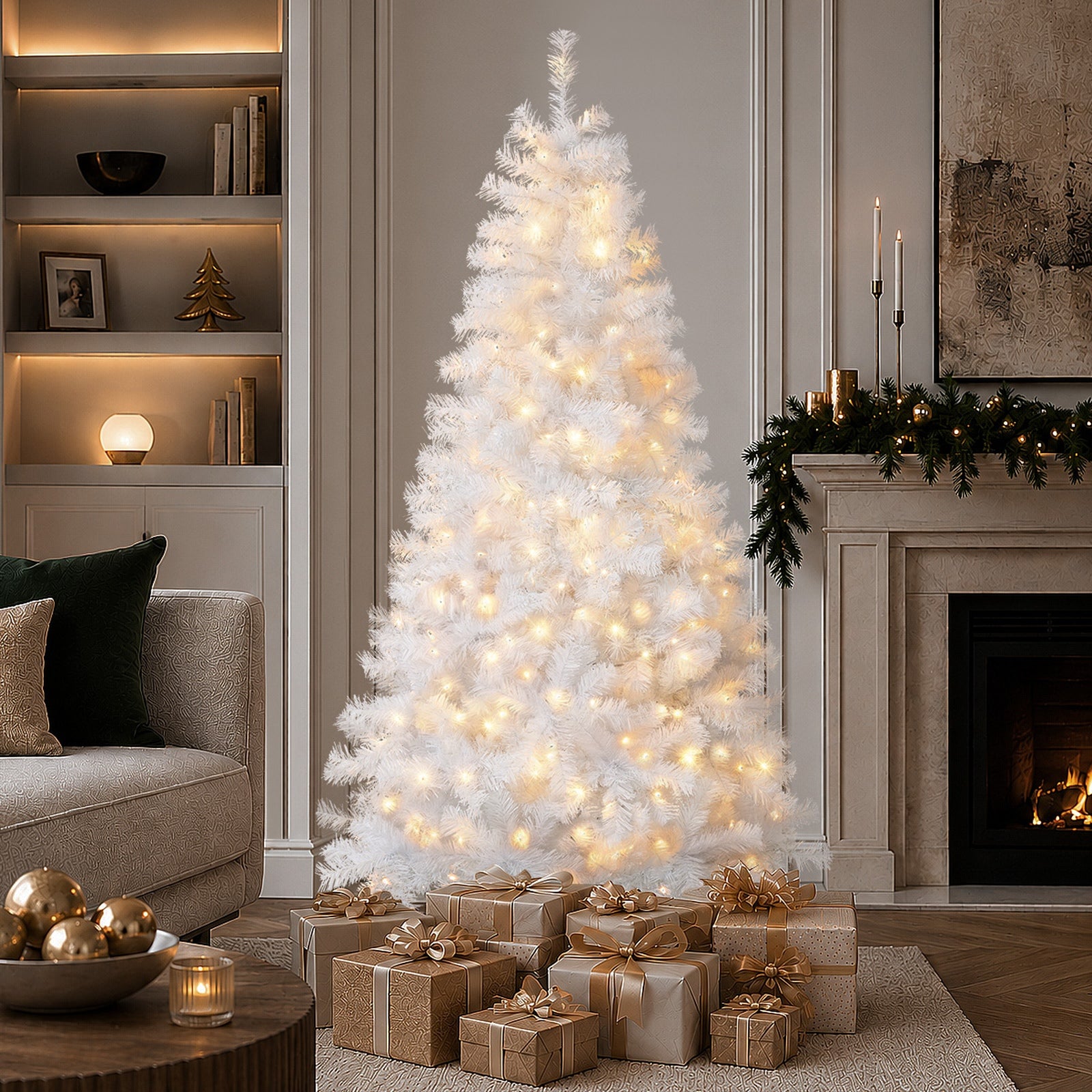 Tinseltown LED Christmas Tree 1.8M 6FT Home Party Decoration White 700 Tips