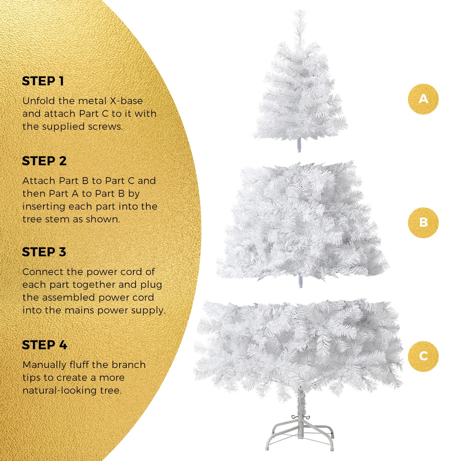 Tinseltown LED Christmas Tree 2.1M 7FT Home Party Decoration White 950 Tips