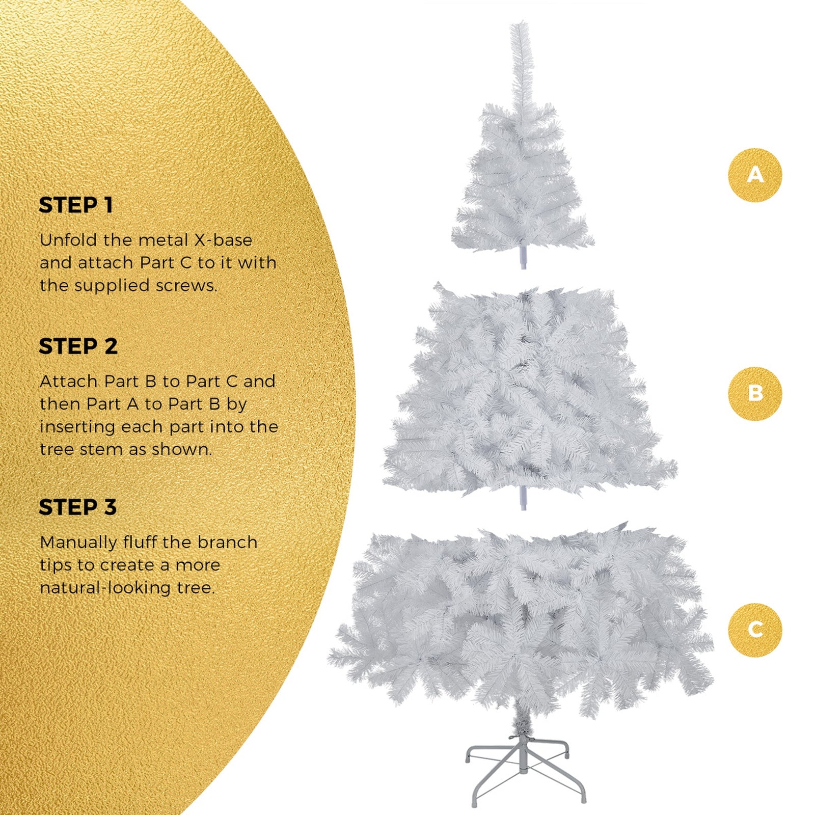 Tinseltown White Christmas Tree 2.1M 7FT Xmas Trees Decoration 1000tips - Sunyee
