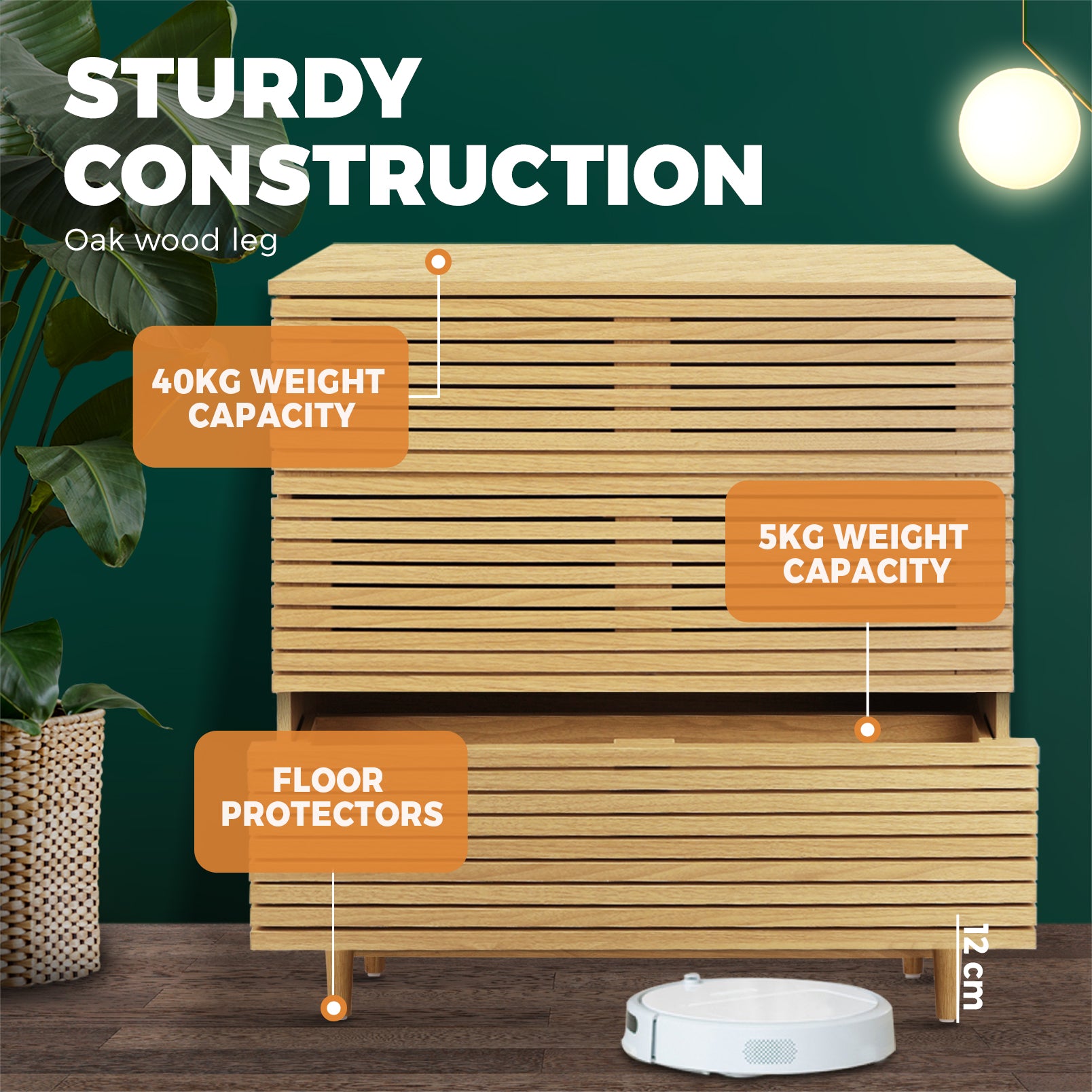 Oikiture 3 Chest of Drawers Tallboy Cabinet Bedroom Clothes Unique Furniture - Sunyee