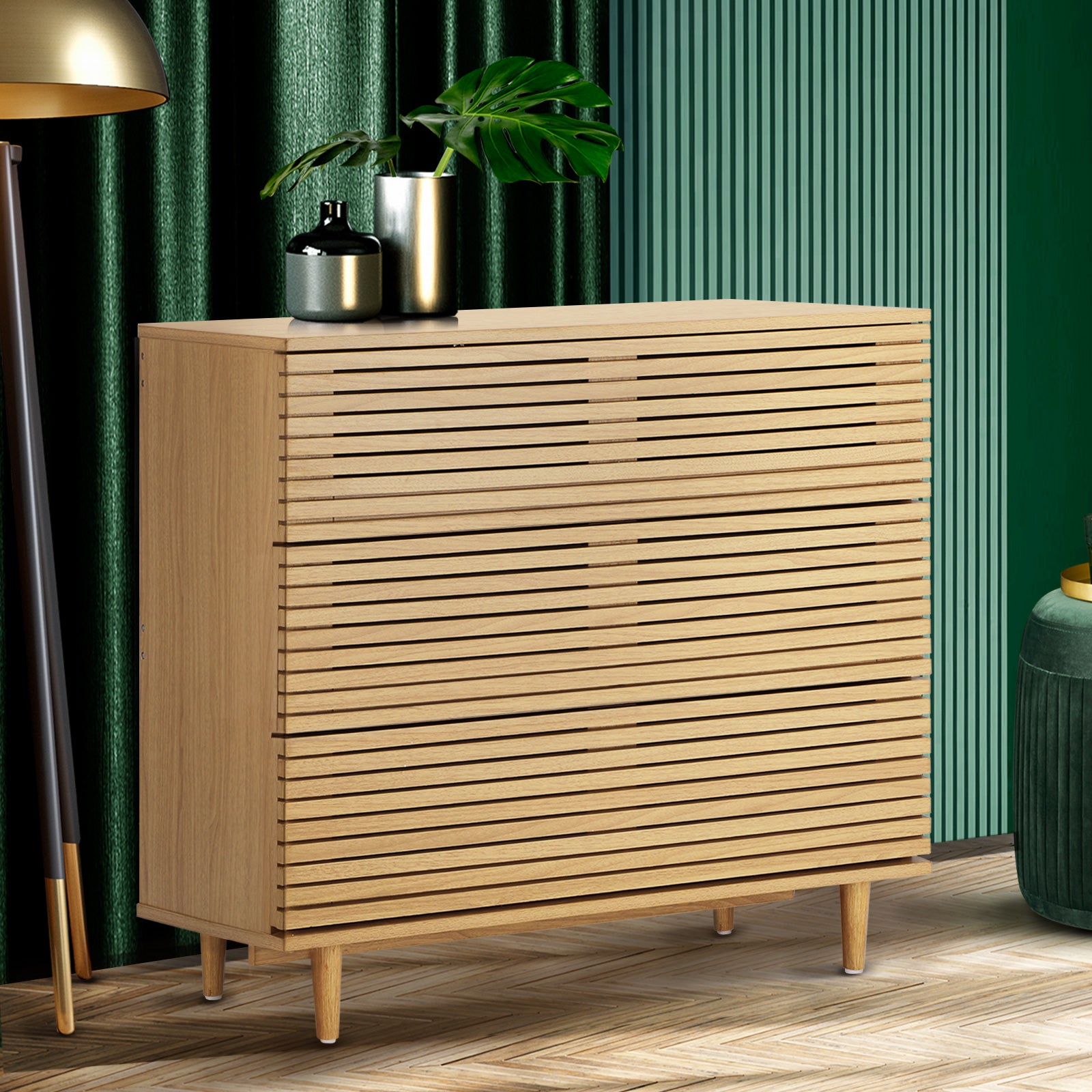 Oikiture 3 Chest of Drawers Tallboy Cabinet Bedroom Clothes Unique Furniture - Sunyee