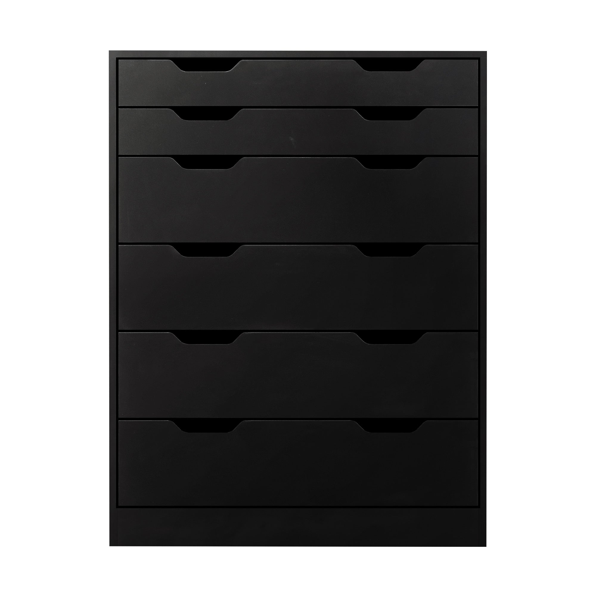Oikiture 6 Chest of Drawers Tallboy Storage Cabinet Dresser Bedroom Black - Sunyee