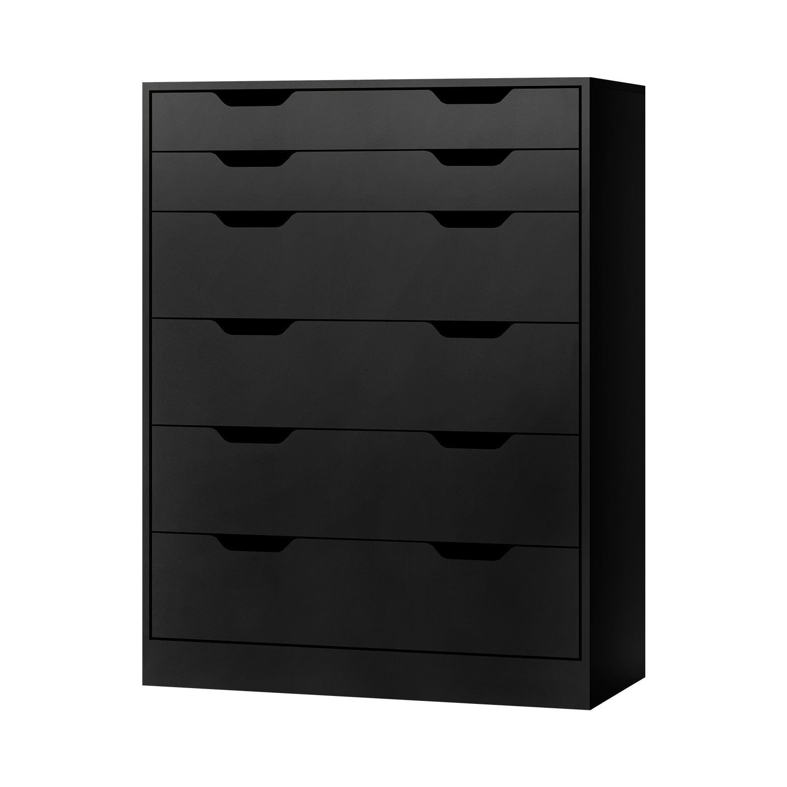 Oikiture 6 Chest of Drawers Tallboy Storage Cabinet Dresser Bedroom Black - Sunyee