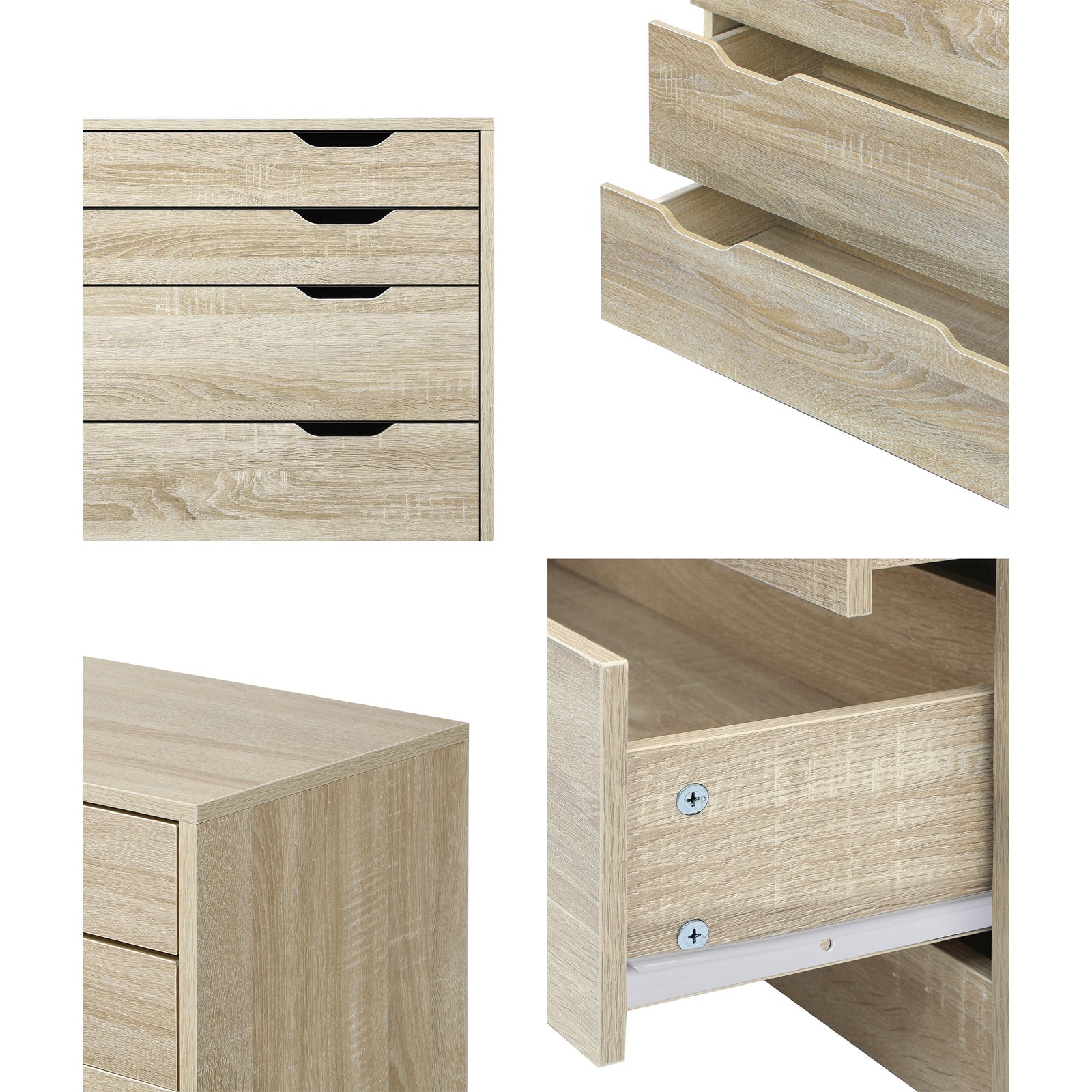 Oikiture 6 Chest of Drawers Tallboy Cabinet Bedroom Clothes Wooden Furniture - Sunyee