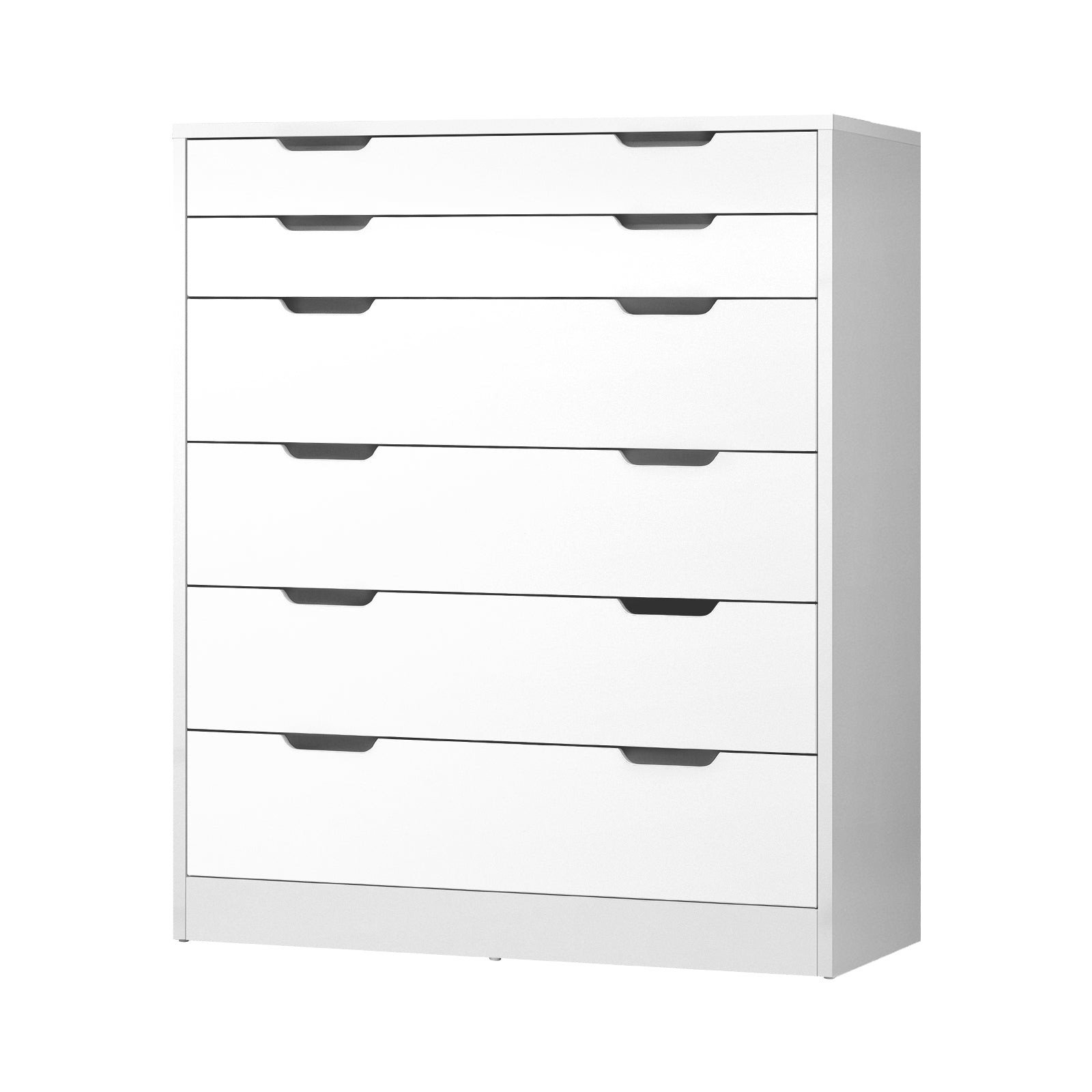 Oikiture 6 Chest of Drawers Tallboy Cabinet Bedroom Clothes White Furniture - Sunyee