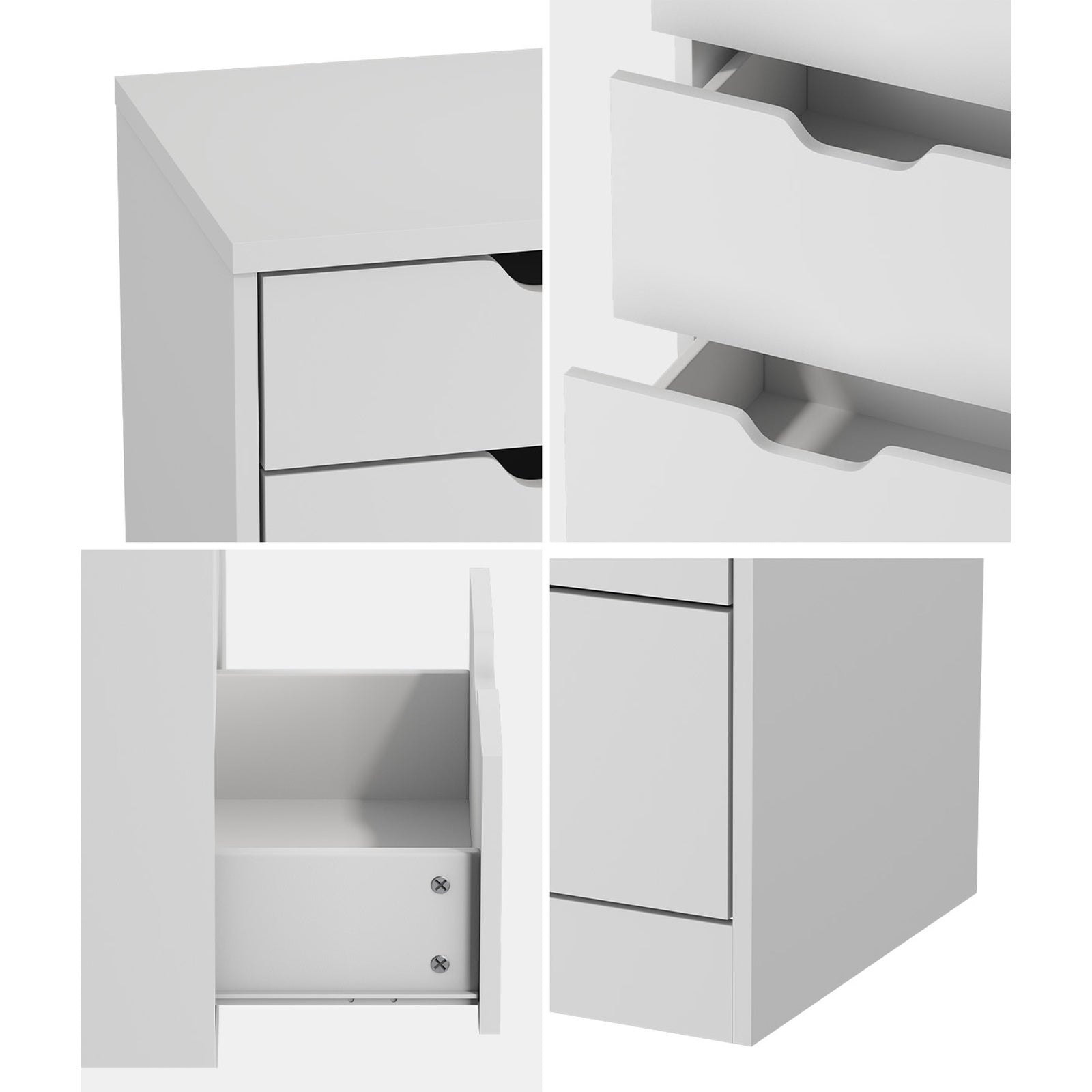 Oikiture 8 Chest of Drawers Tallboy Cabinet Dresser Bedroom Storage White