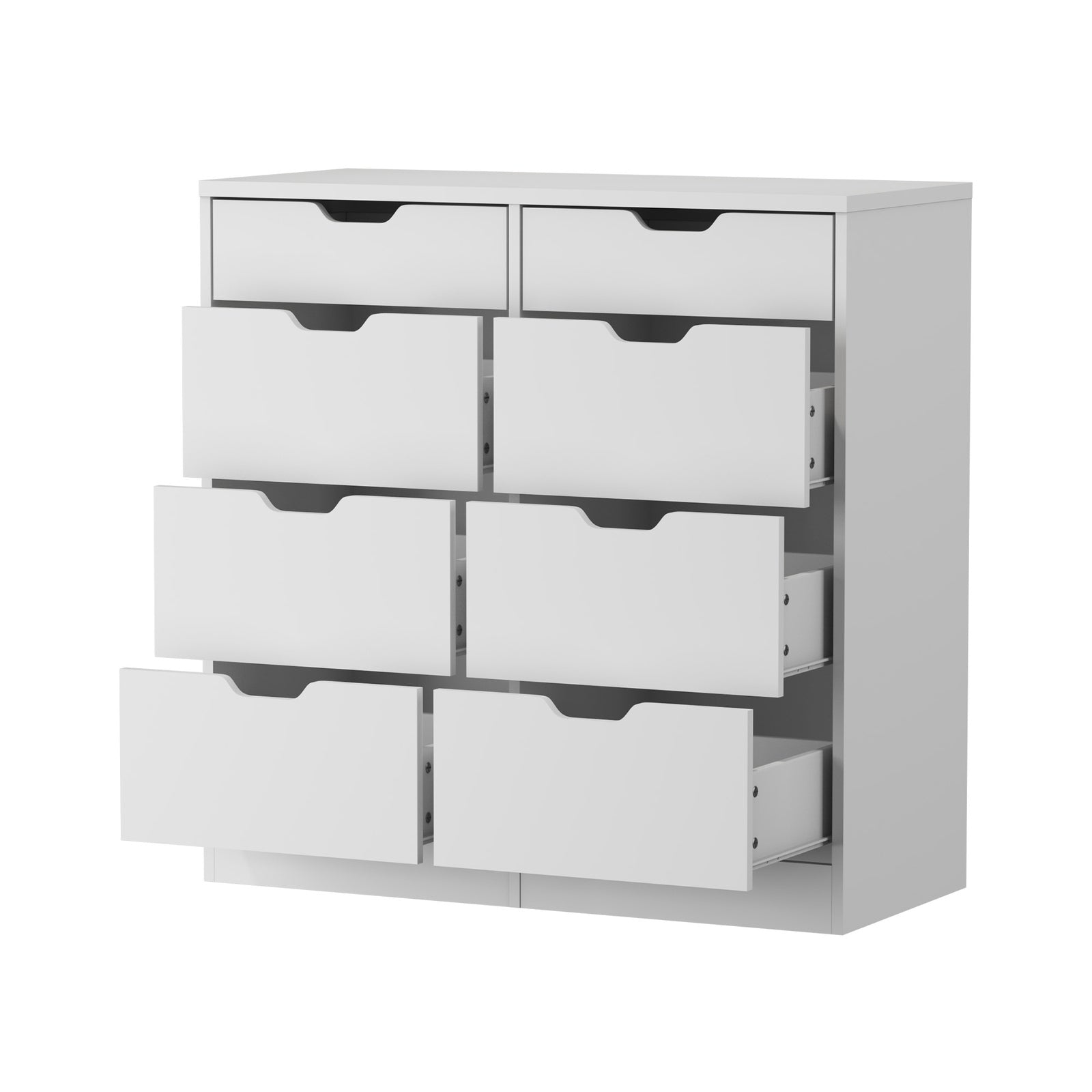 Oikiture 8 Chest of Drawers Tallboy Cabinet Dresser Bedroom Storage White