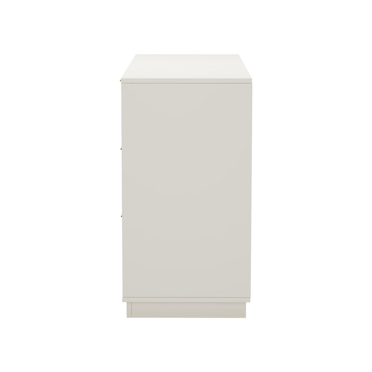 Oikiture 6 Chest of Drawer Dresser Lowboy Storage Metal Handle Creamy White
