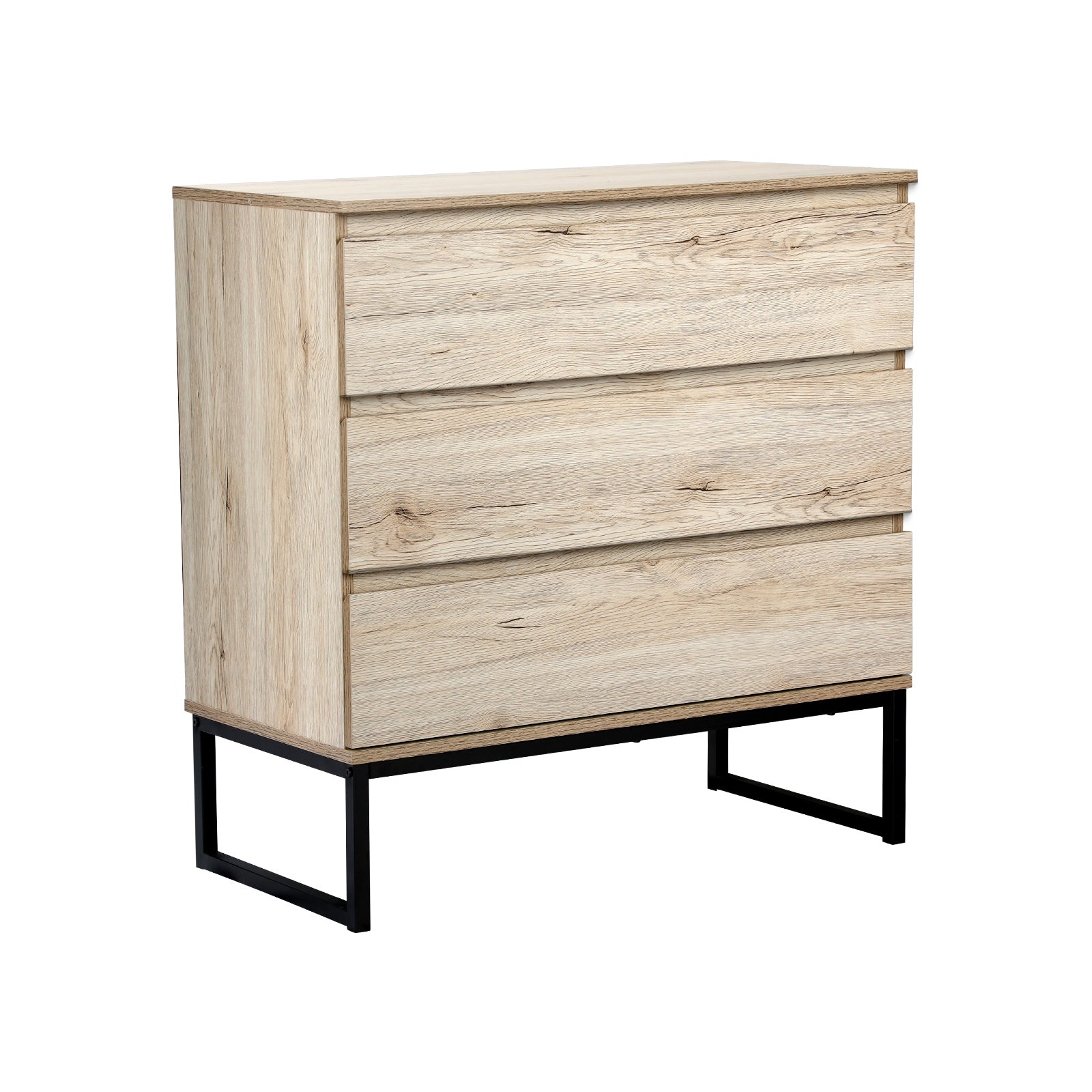Oikiture 3 Chest of Drawers Storage Cabinet Tallboy Dresser Bedroom Furniture - Sunyee