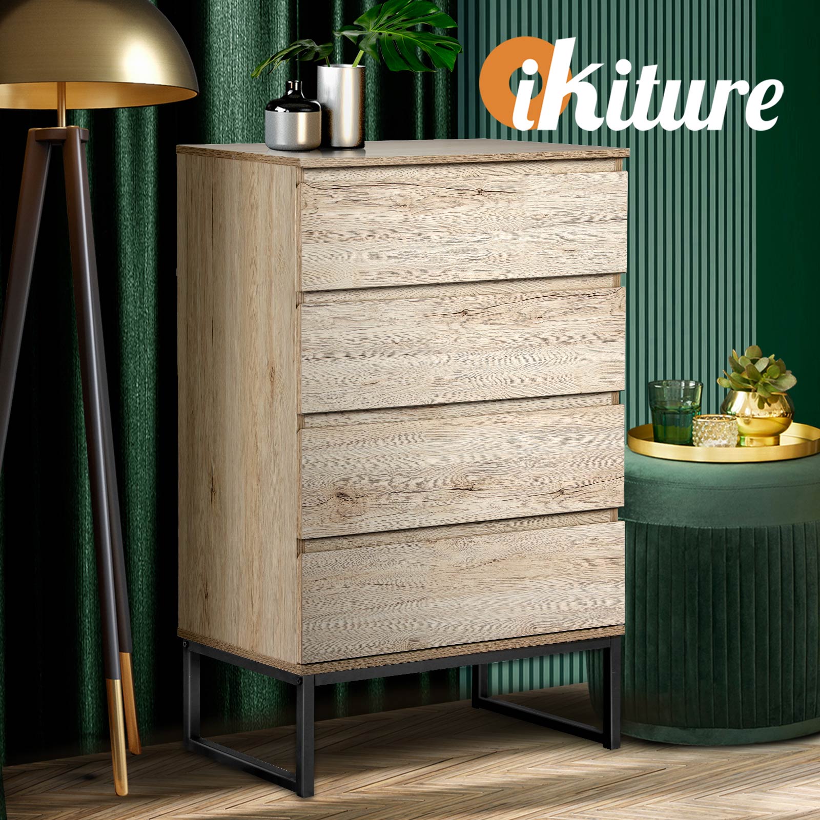Oikiture Chest of Drawers Storage Cabinet Tallboy Dresser Bedroom Furniture - Sunyee