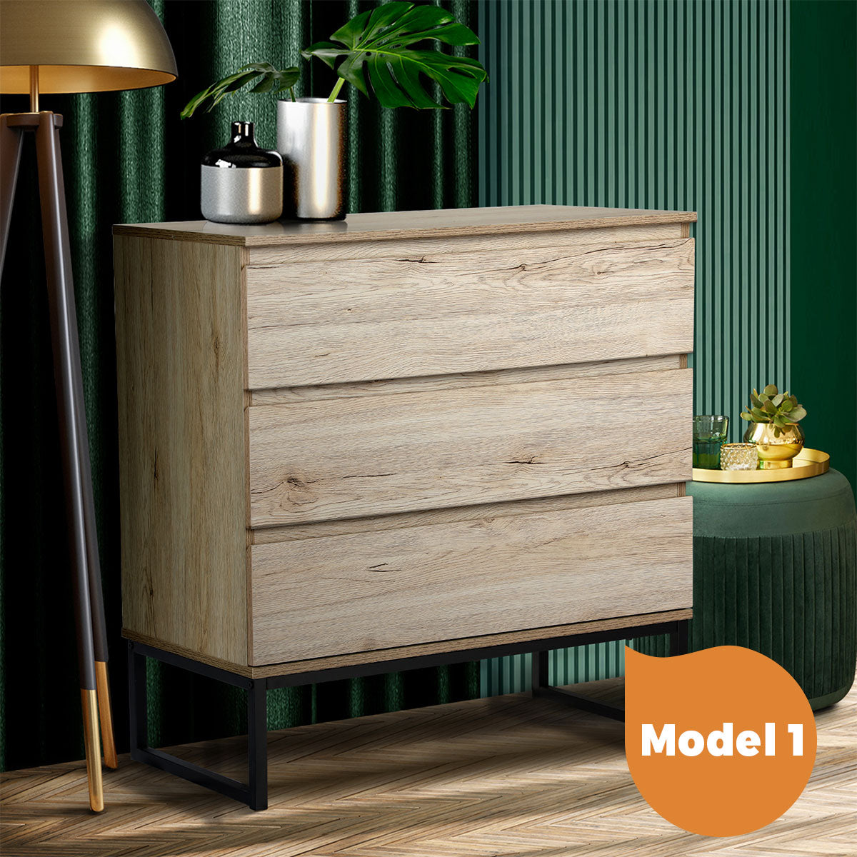Oikiture Chest of Drawers Storage Cabinet Tallboy Dresser Bedroom Furniture - Sunyee
