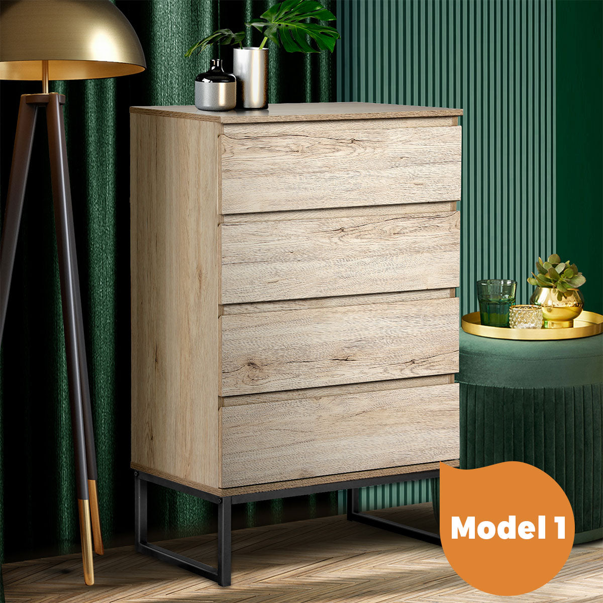 Oikiture Chest of Drawers Storage Cabinet Tallboy Dresser Bedroom Furniture - Sunyee