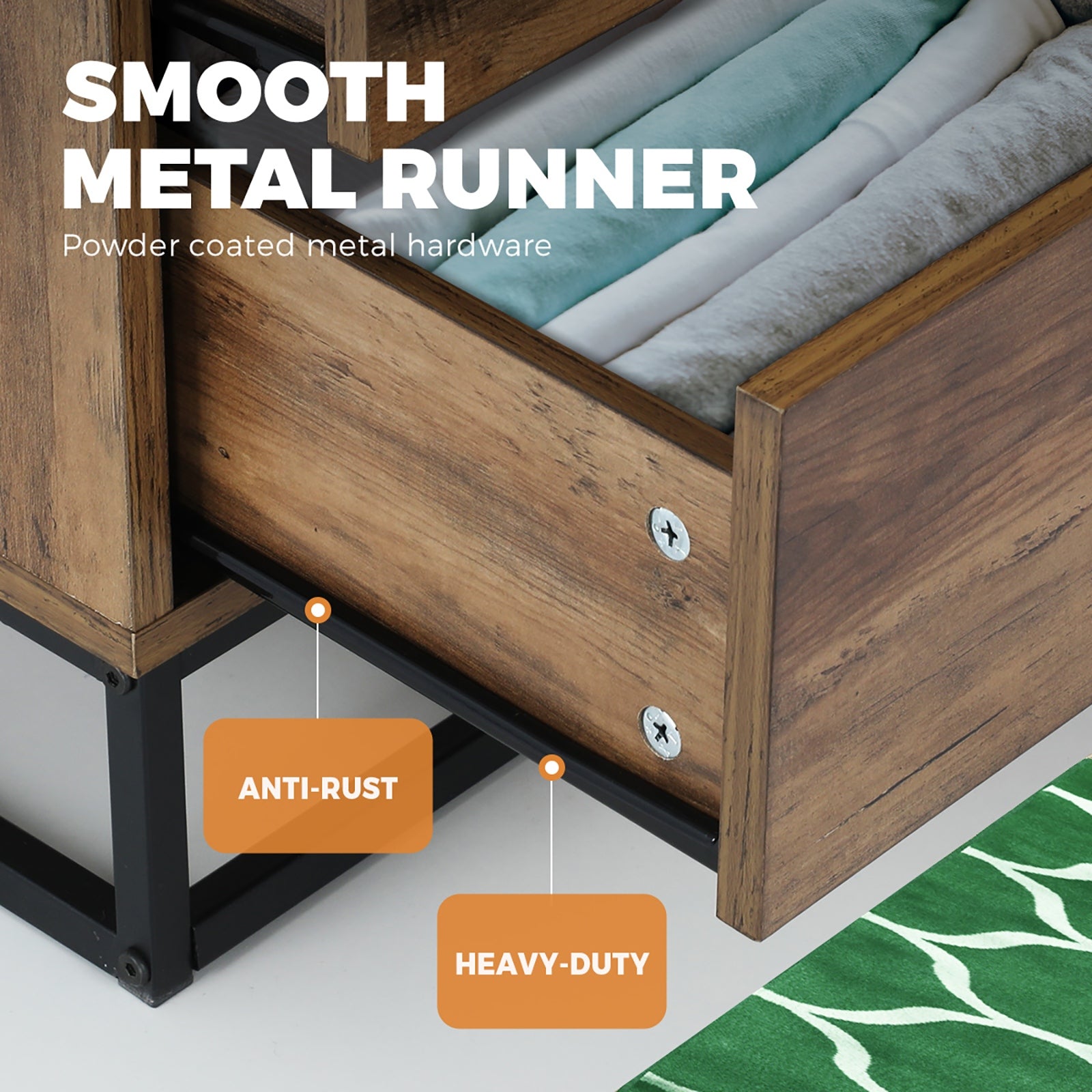 Oikiture 4 Drawers Chest of Drawers Storage Cabinet Tallboy Dresser Furniture - Sunyee