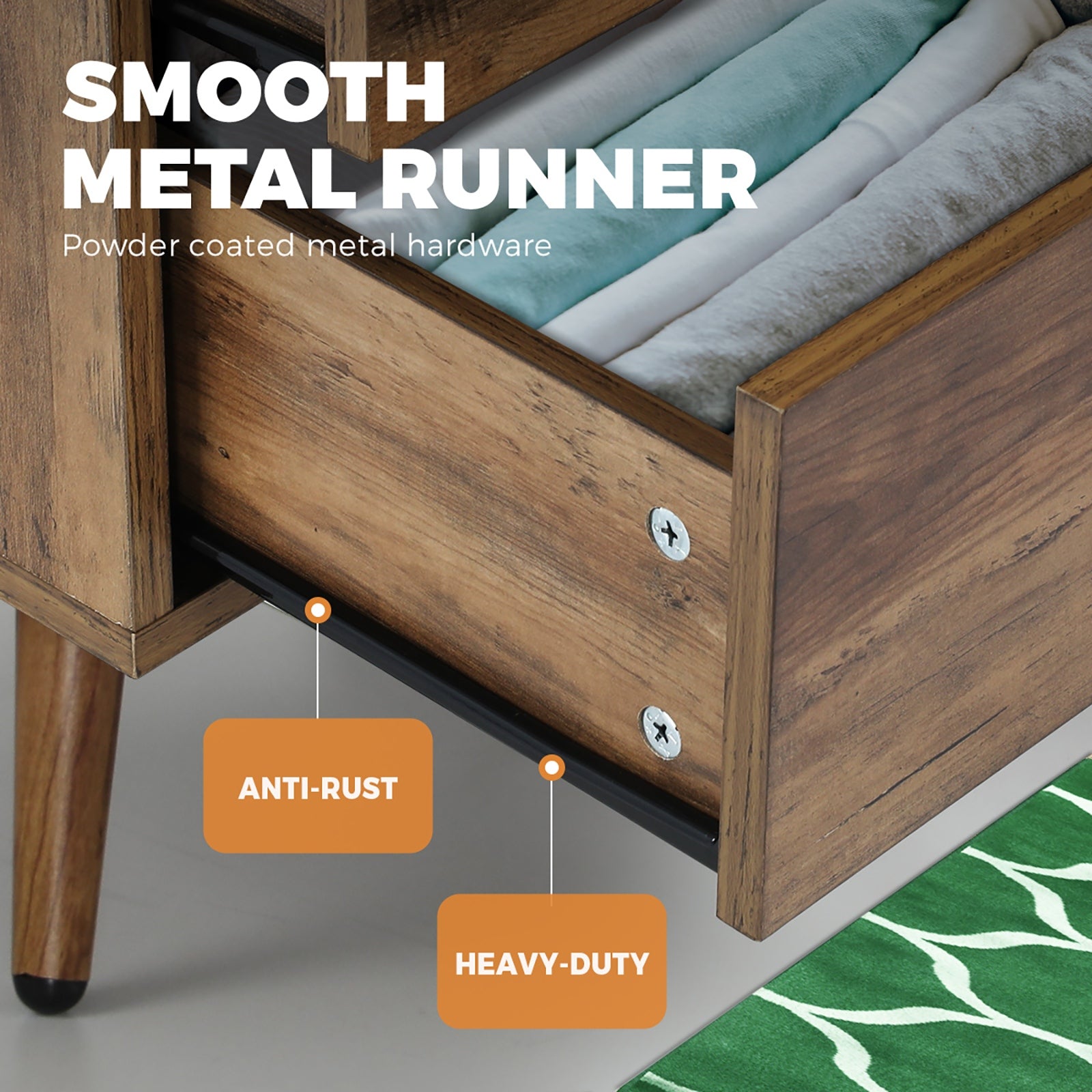 Oikiture 4 Chest of Drawers Storage Cabinet Tallboy Dresser Furniture Wooden - Sunyee