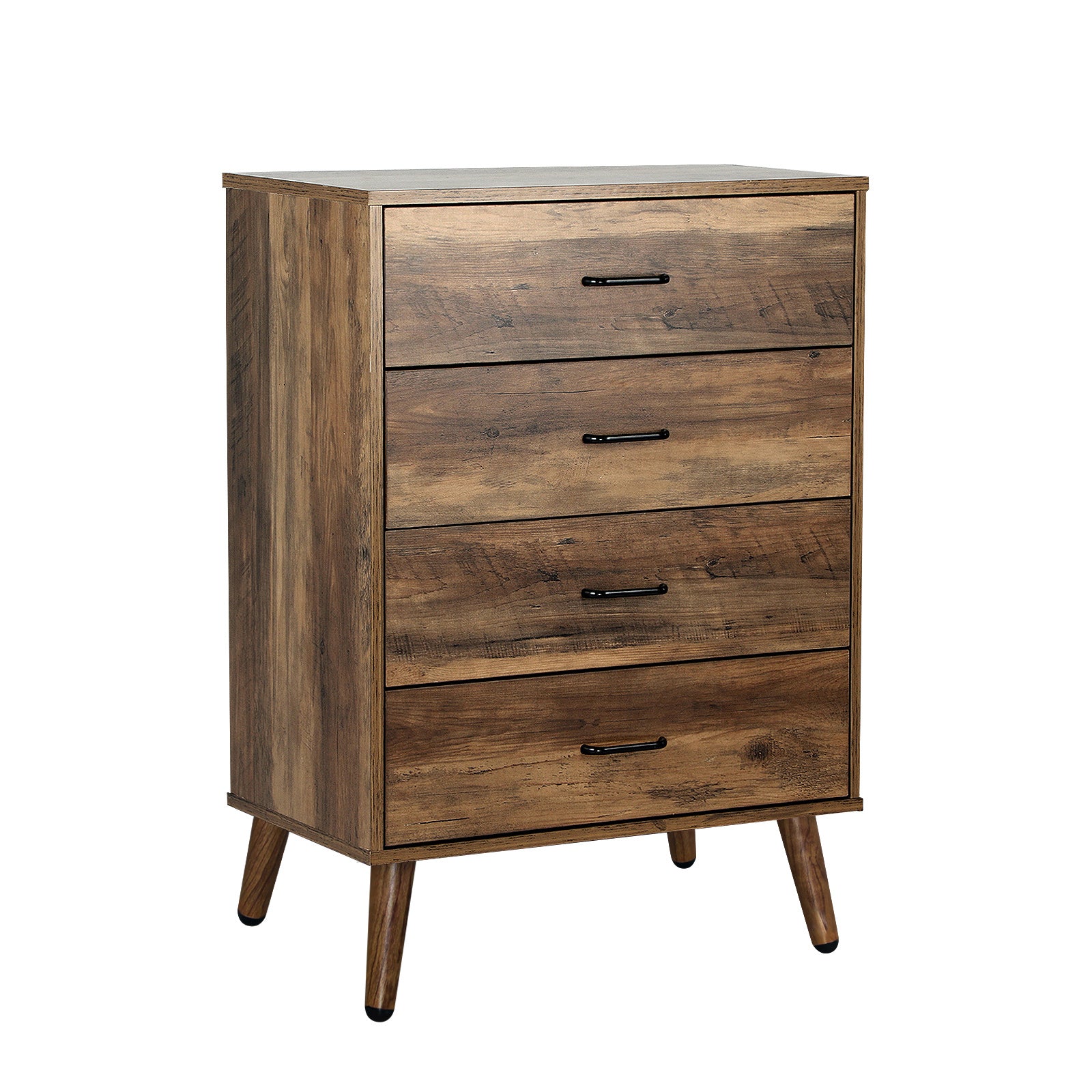 Oikiture 4 Chest of Drawers Storage Cabinet Tallboy Dresser Furniture Wooden - Sunyee