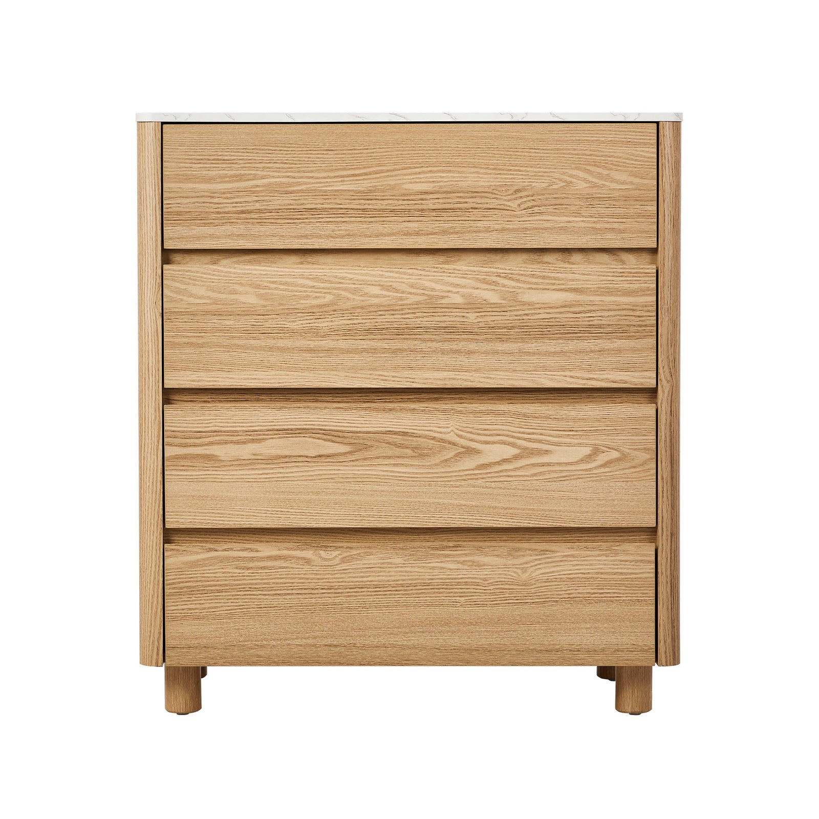 Oikiture 4 Chest of Drawers Dresser Tallboy Storage Cabinet Faux Marble Top - Sunyee
