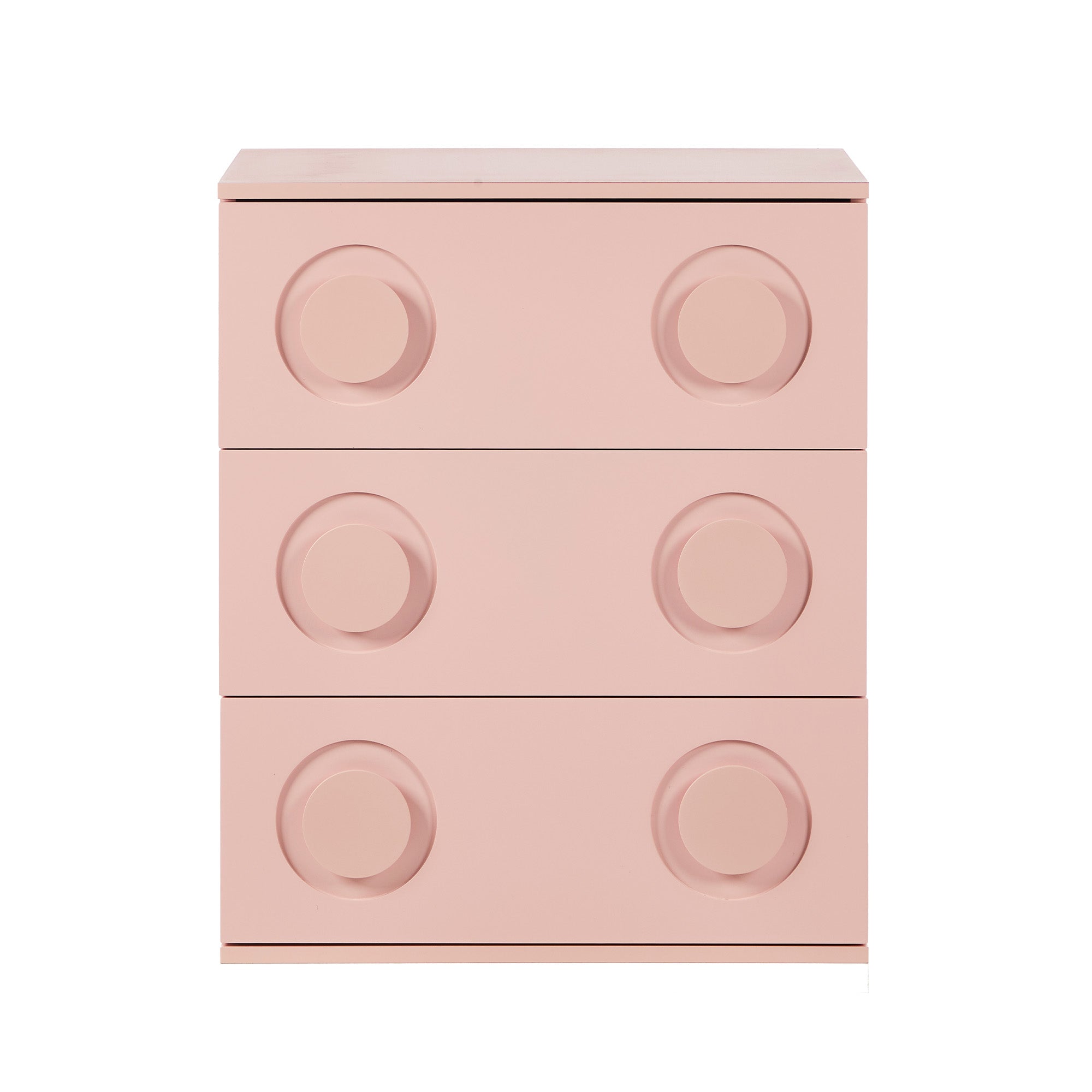 Oikiture 3 Chest of Drawers Spacious Cabinet Bedroom Dresser Nightstand Pink - Sunyee