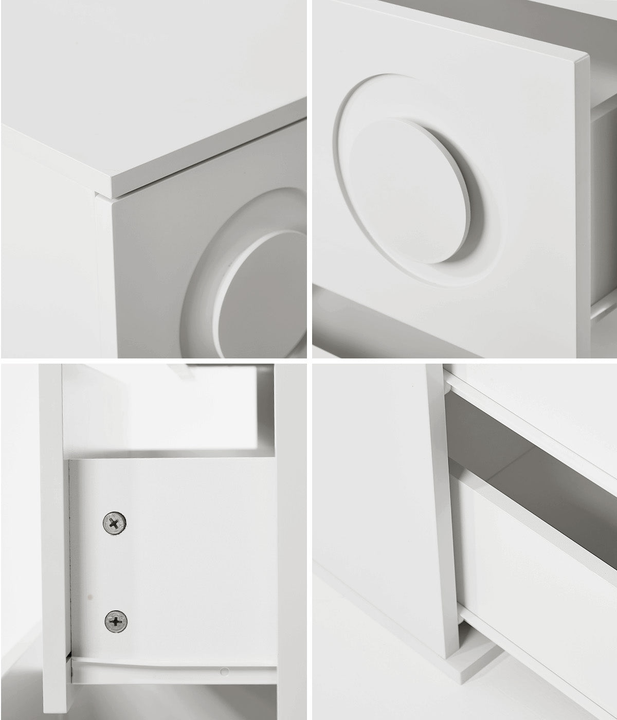 Oikiture 3 Chest of Drawers Spacious Cabinet Bedroom Dresser Nightstand White - Sunyee