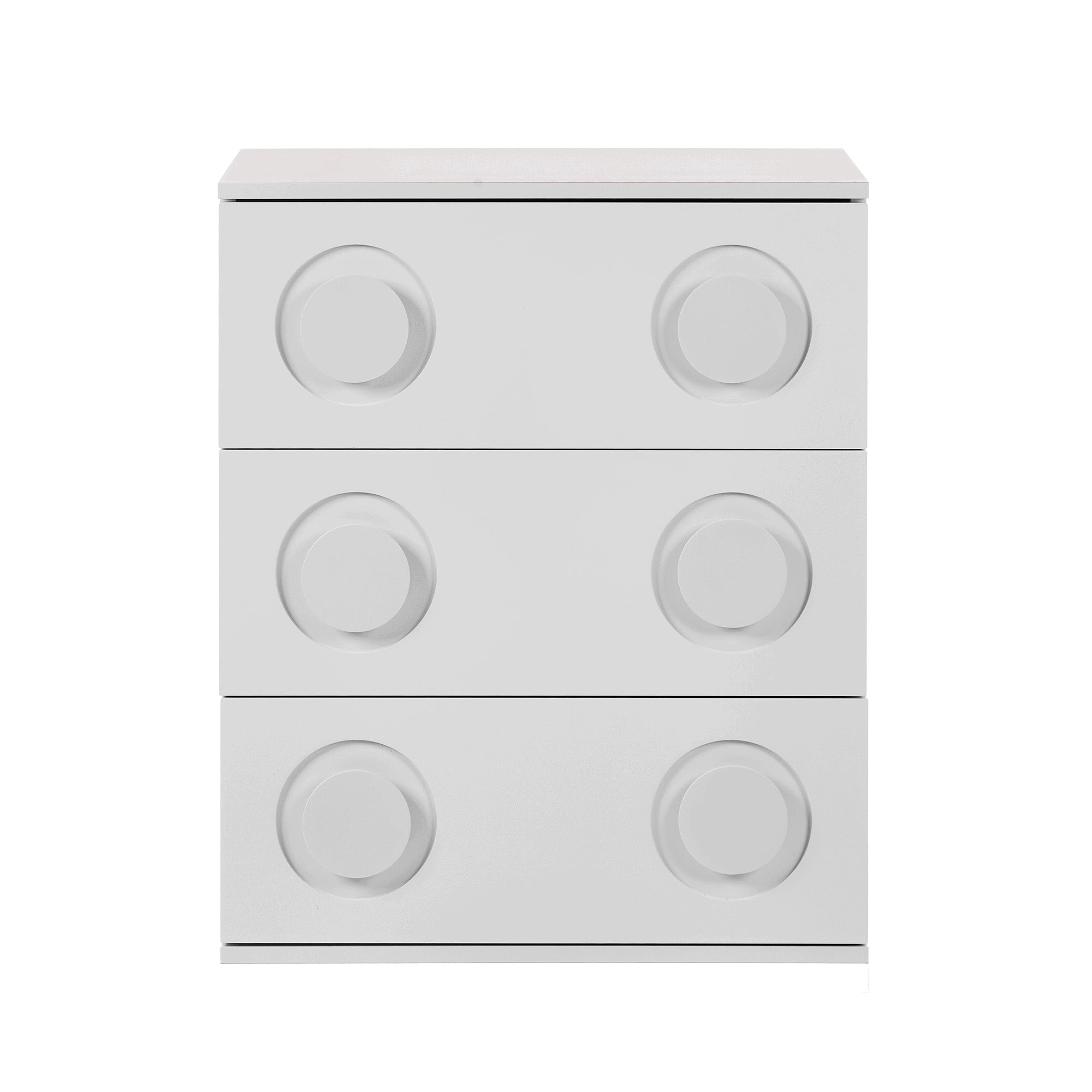 Oikiture 3 Chest of Drawers Spacious Cabinet Bedroom Dresser Nightstand White - Sunyee