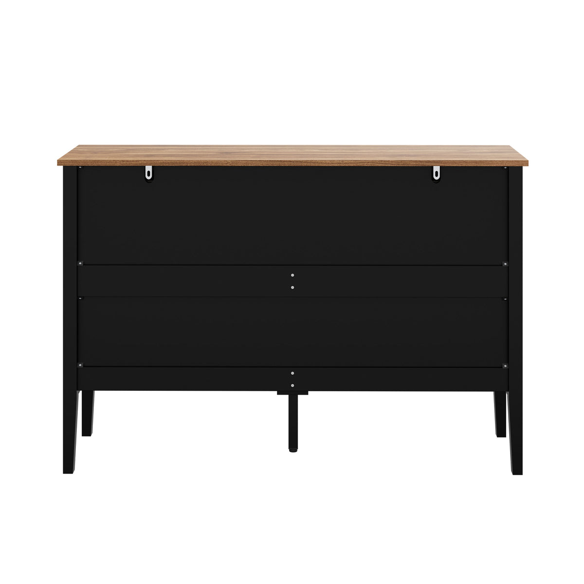 Oikiture Modern Cottage Farmhouse 6 Drawer Chest Zinc Alloy Handles Black